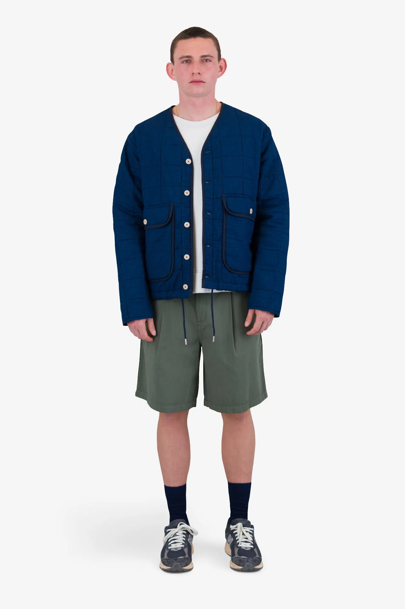 Lightweight Liner Jacket - Indigo Microcheck sold by Folk product image thumbnail 2