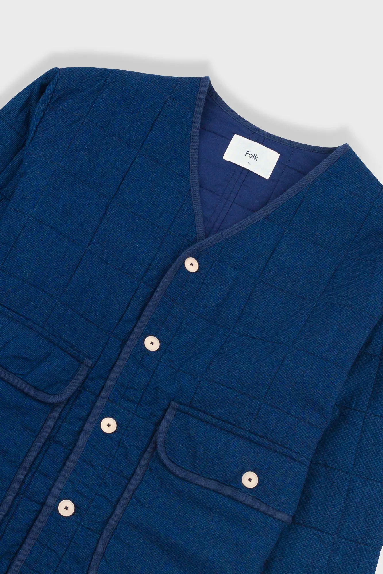 Lightweight Liner Jacket - Indigo Microcheck sold by Folk product image thumbnail 5