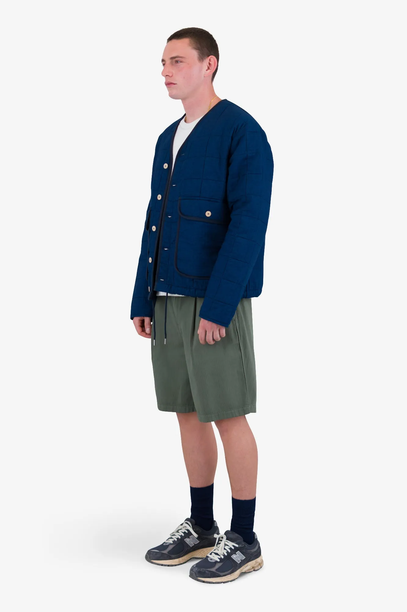 Lightweight Liner Jacket - Indigo Microcheck sold by Folk product image thumbnail 3