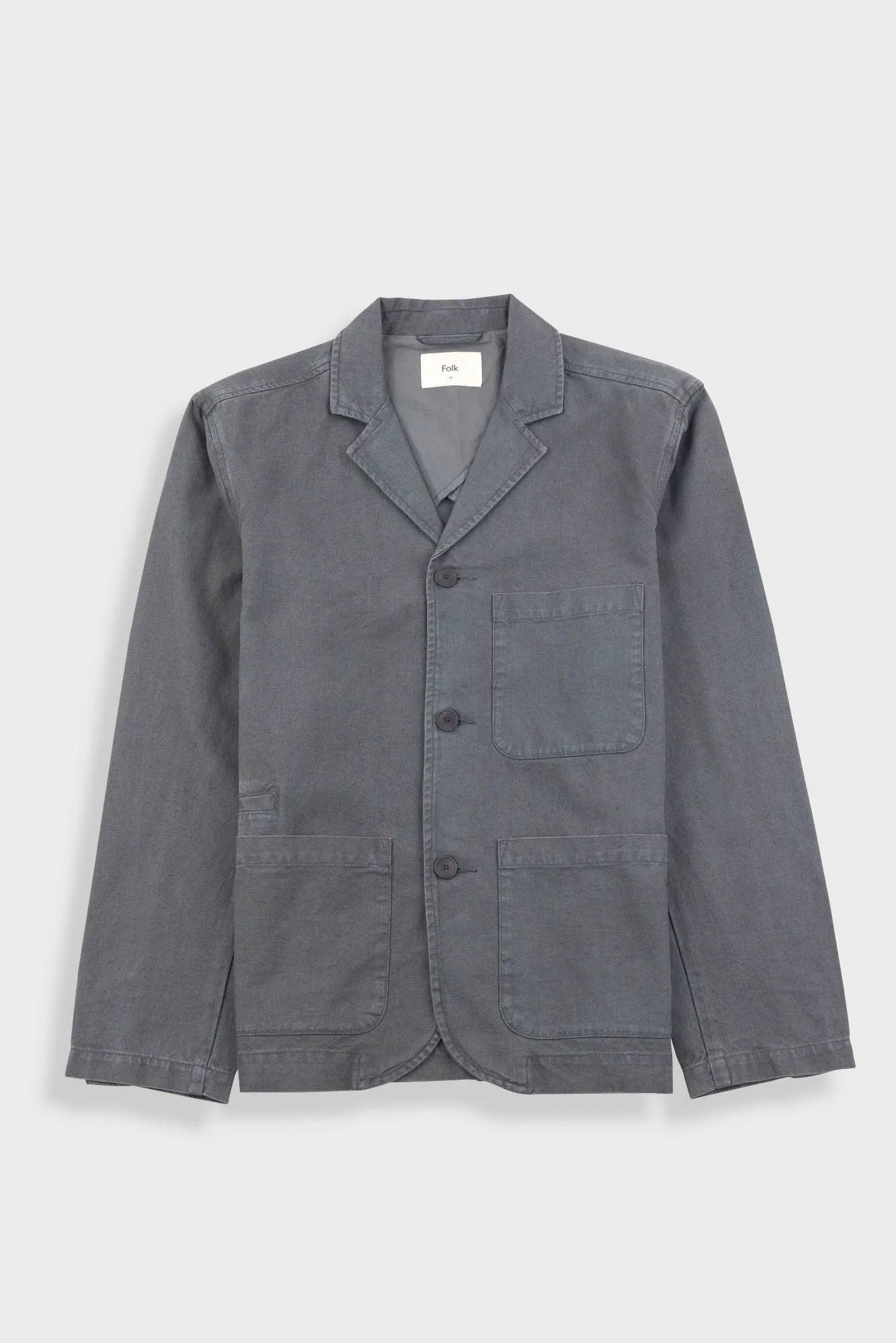 Wide Fit Blazer - Charcoal Hemp Canvas sold by Folk