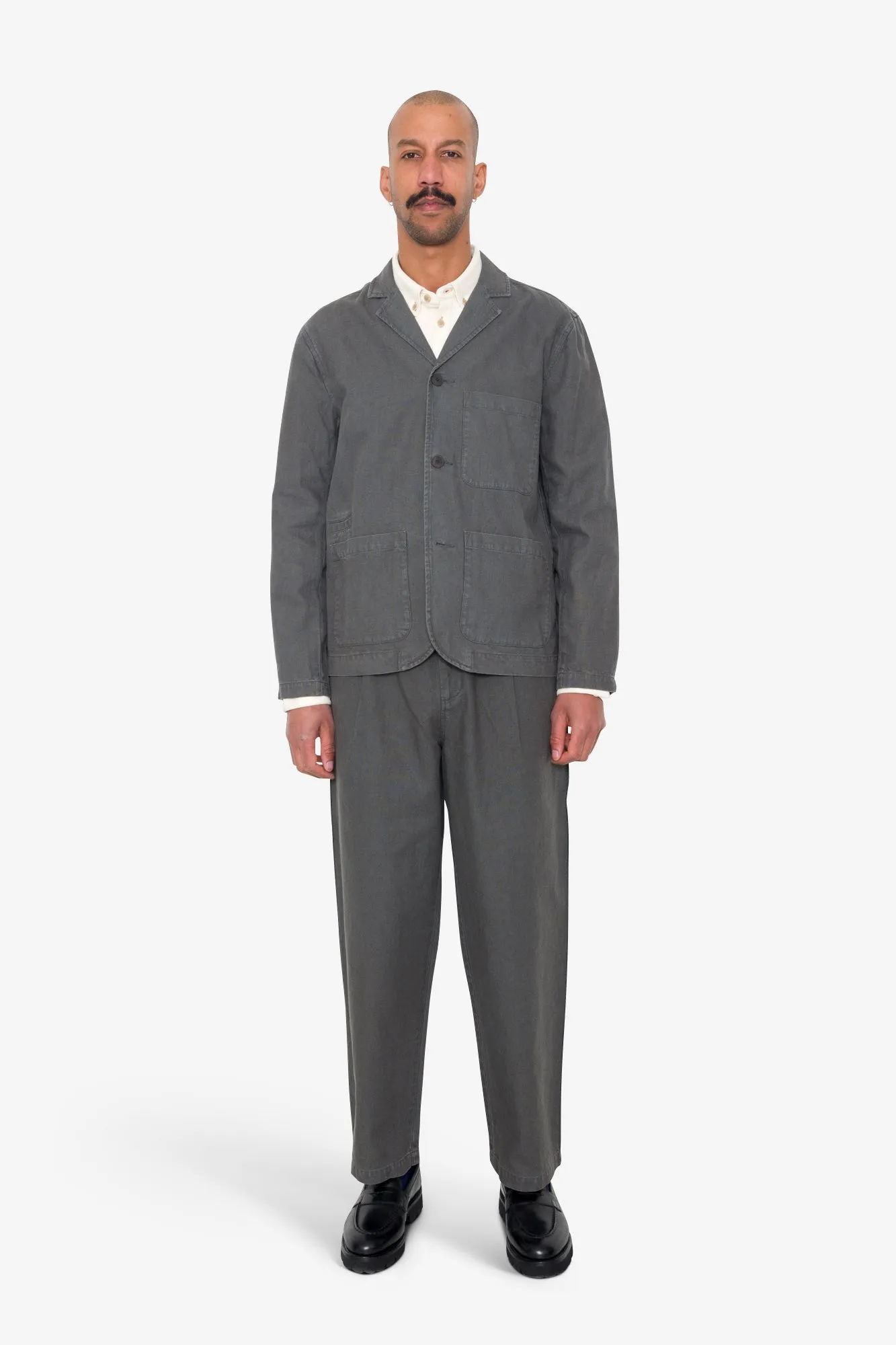 Wide Fit Blazer - Charcoal Hemp Canvas sold by Folk product image thumbnail 2
