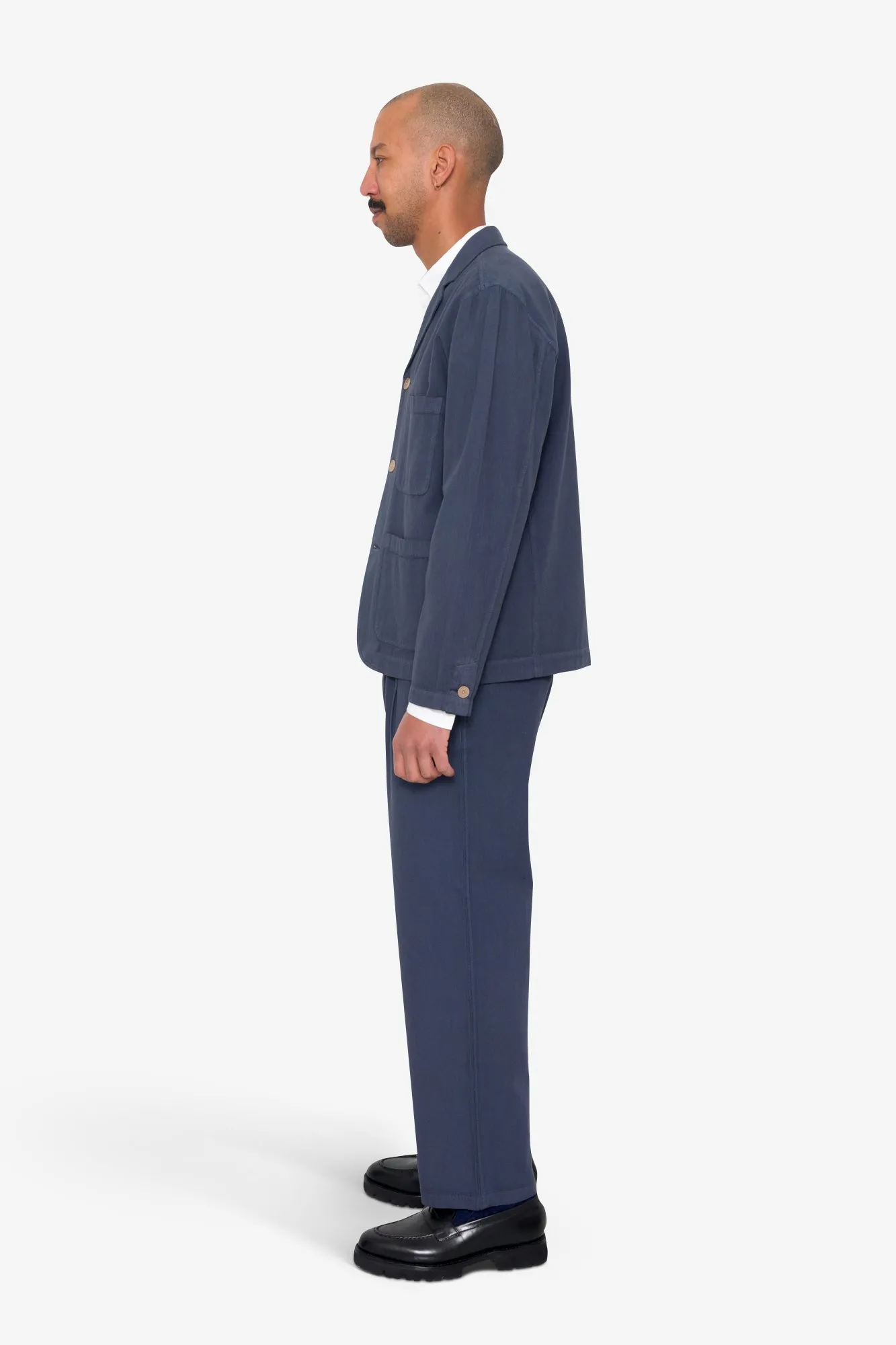 Wide Fit Blazer - Soft Navy Herringbone sold by Folk product image thumbnail 4