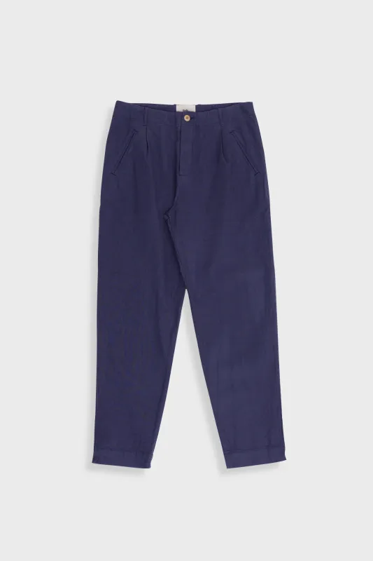 Assembly Pant - Soft Navy Cotton Linen sold by Folk