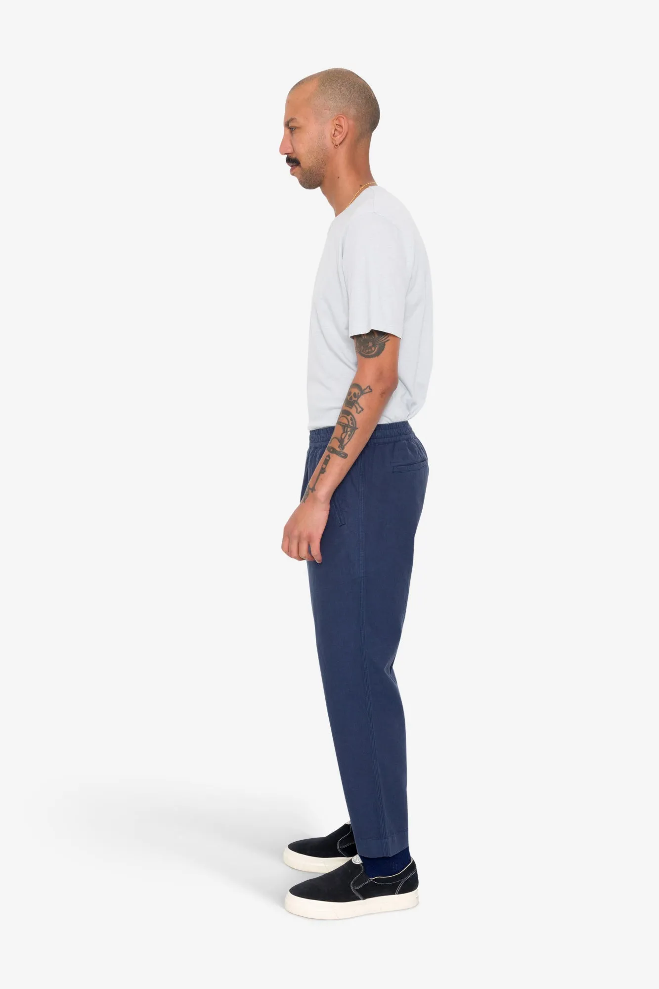 Drawcord Assembly Pant - Soft Navy Cotton Linen sold by Folk product image thumbnail 4