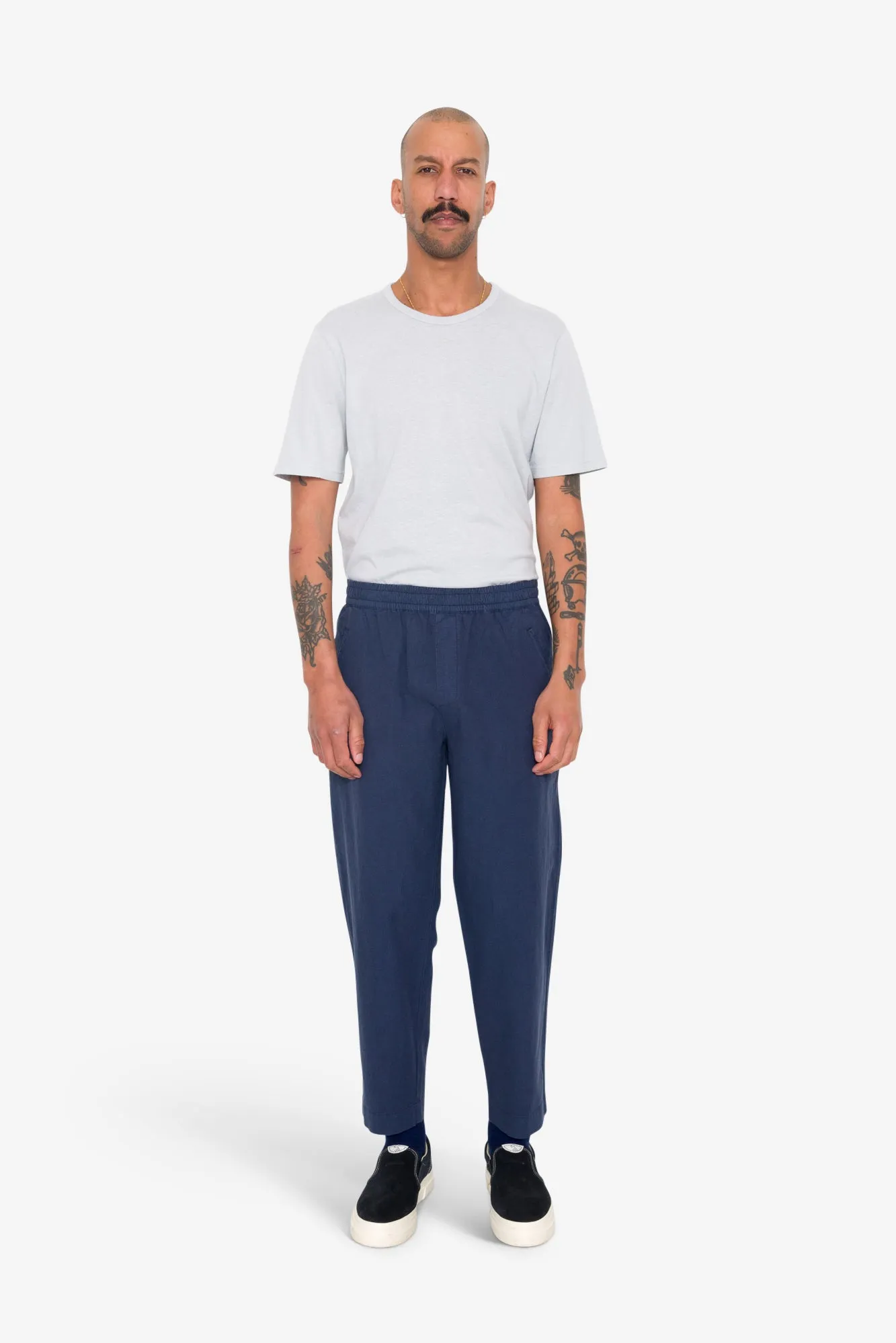 Drawcord Assembly Pant - Soft Navy Cotton Linen sold by Folk product image thumbnail 2