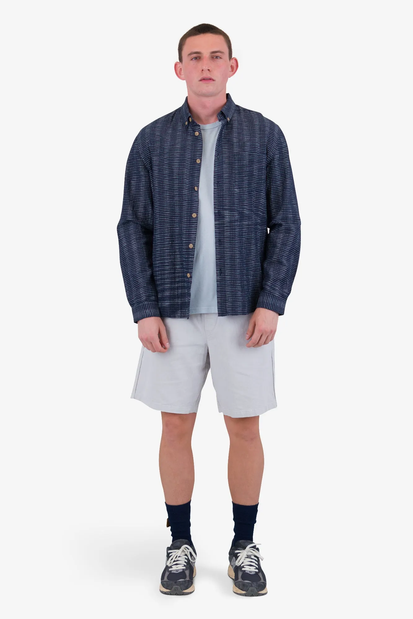 Relaxed Fit Shirt - Navy Textured Stripe sold by Folk product image thumbnail 2