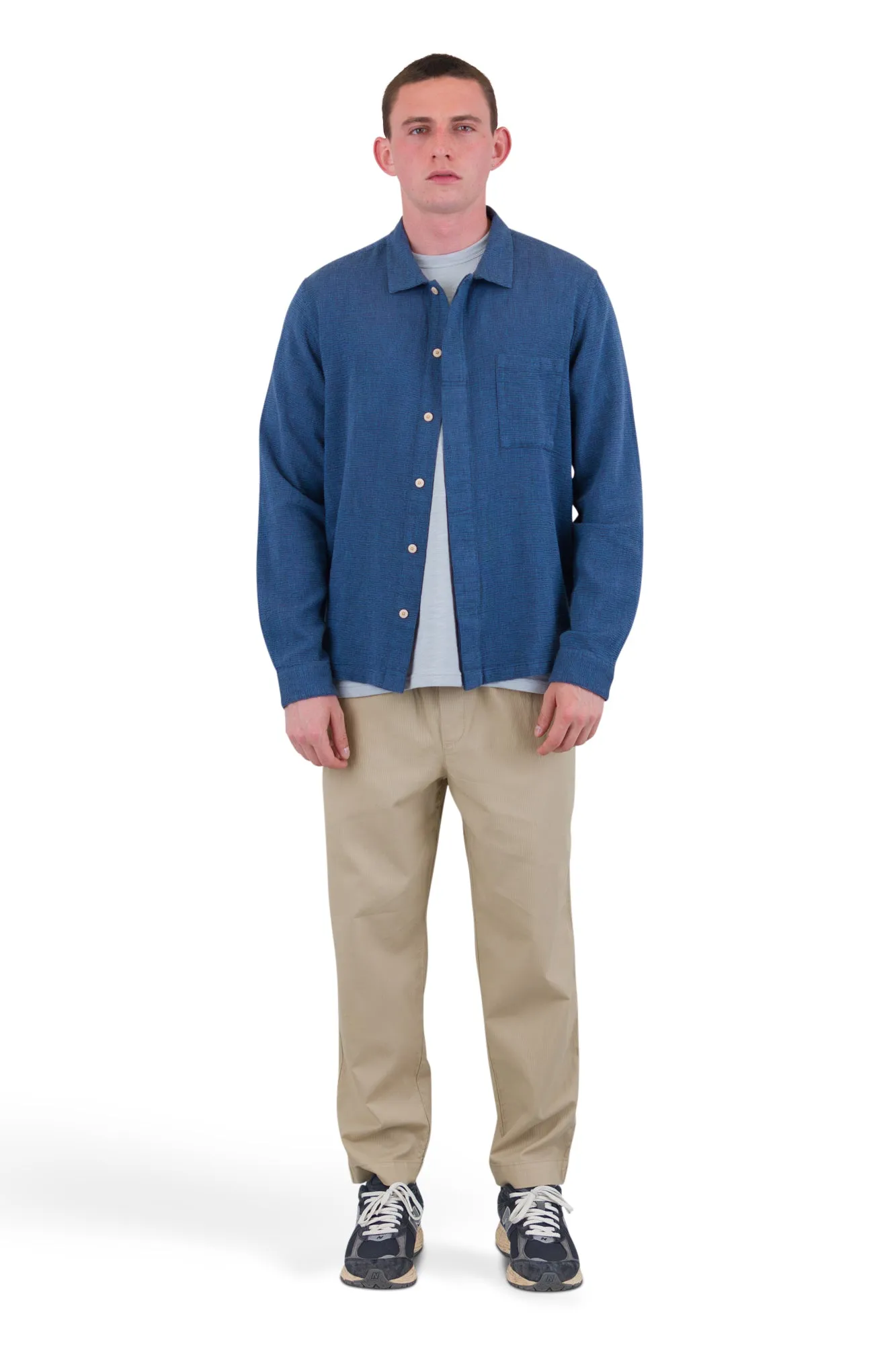 Patch Shirt - Indigo Basketweave sold by Folk product image thumbnail 2