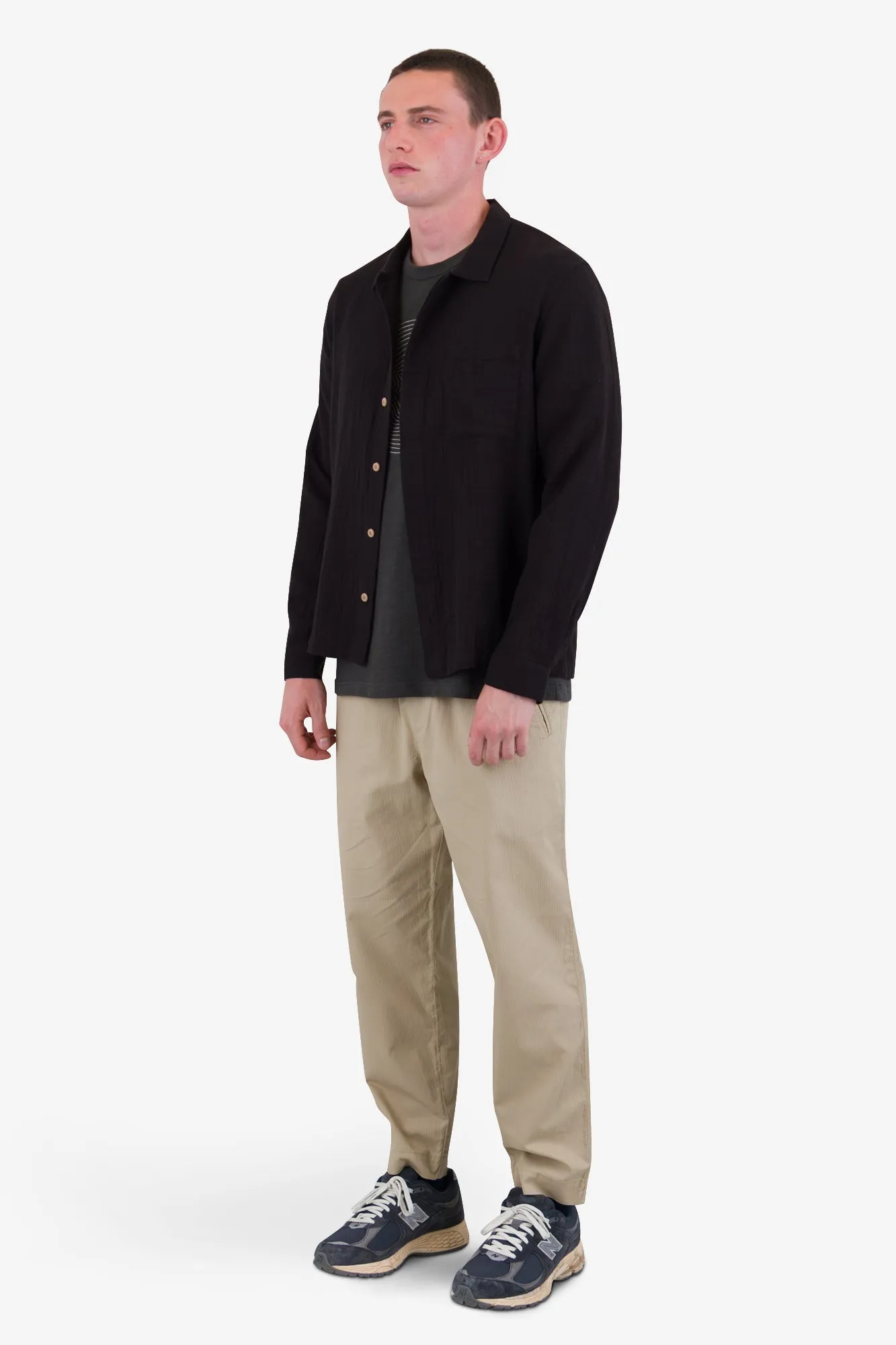 Patch Shirt - Soft Black Open Weave Check sold by Folk product image thumbnail 3