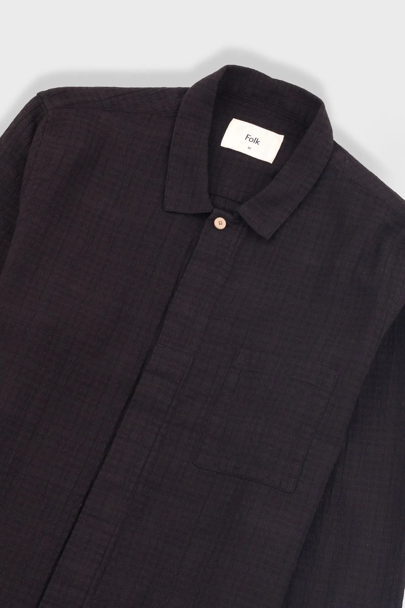 Patch Shirt - Soft Black Open Weave Check sold by Folk product image thumbnail 5