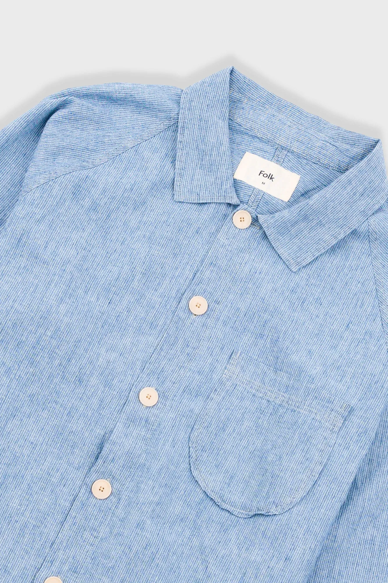 Raglan Shirt - Washed Indigo Stripe sold by Folk product image thumbnail 5