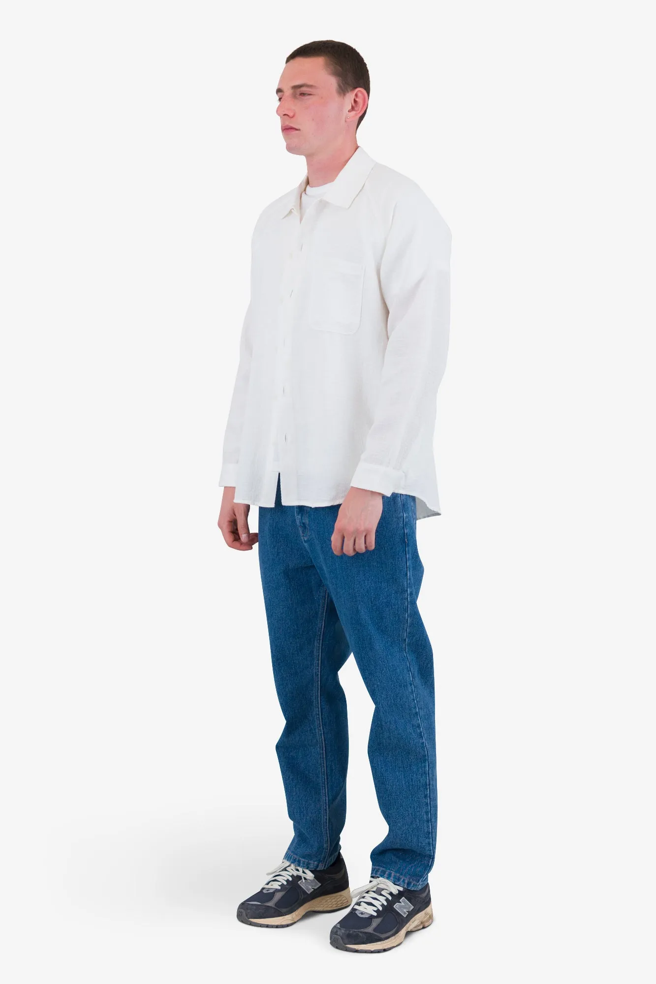 Raglan Shirt - White Dropstitch Waffle sold by Folk product image thumbnail 3