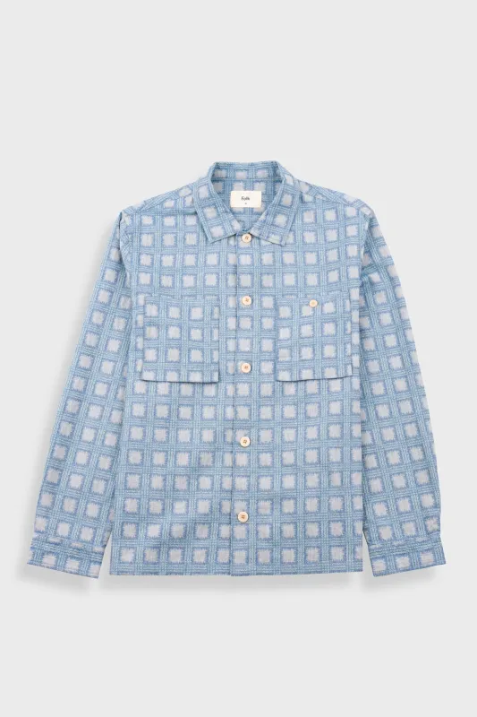 Patch Overshirt - Blue Tile Tapestry sold by Folk