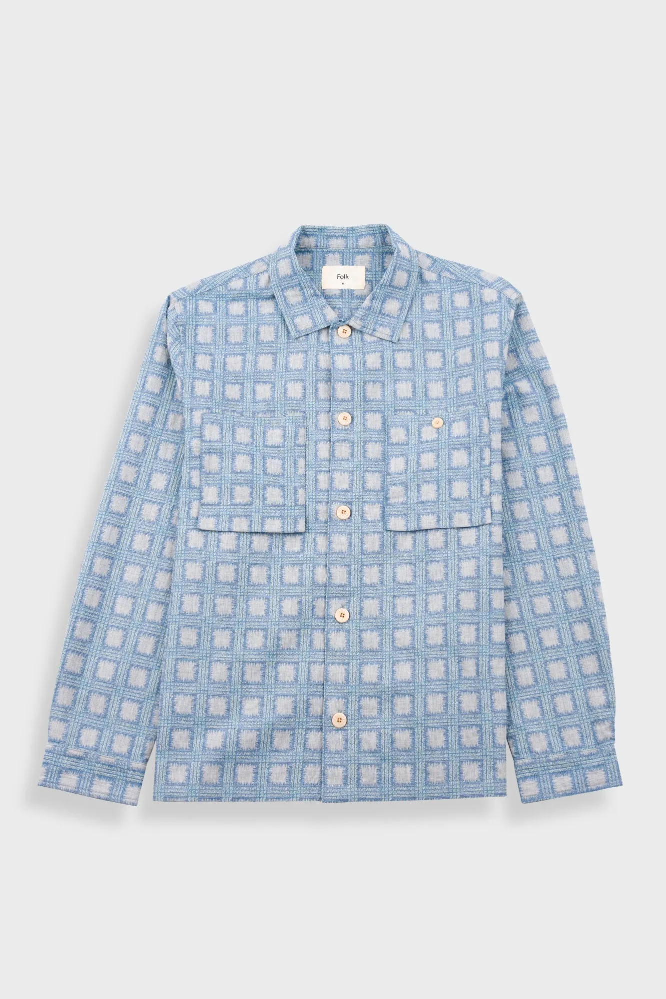 Patch Overshirt - Blue Tile Tapestry sold by Folk