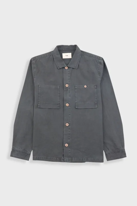 Patch Overshirt - Charcoal Hemp Canvas sold by Folk
