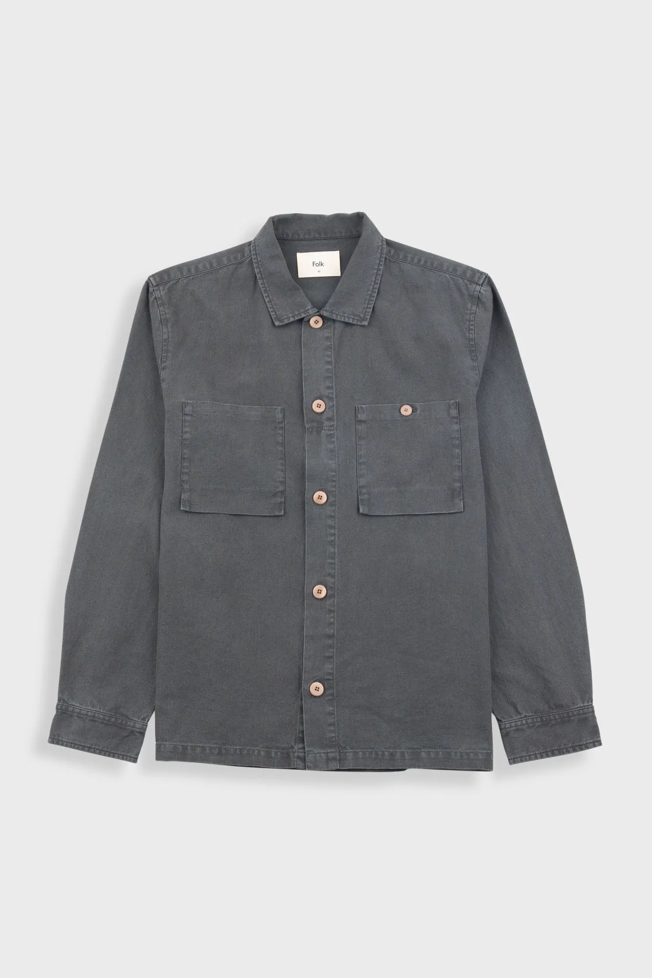 Patch Overshirt - Charcoal Hemp Canvas sold by Folk