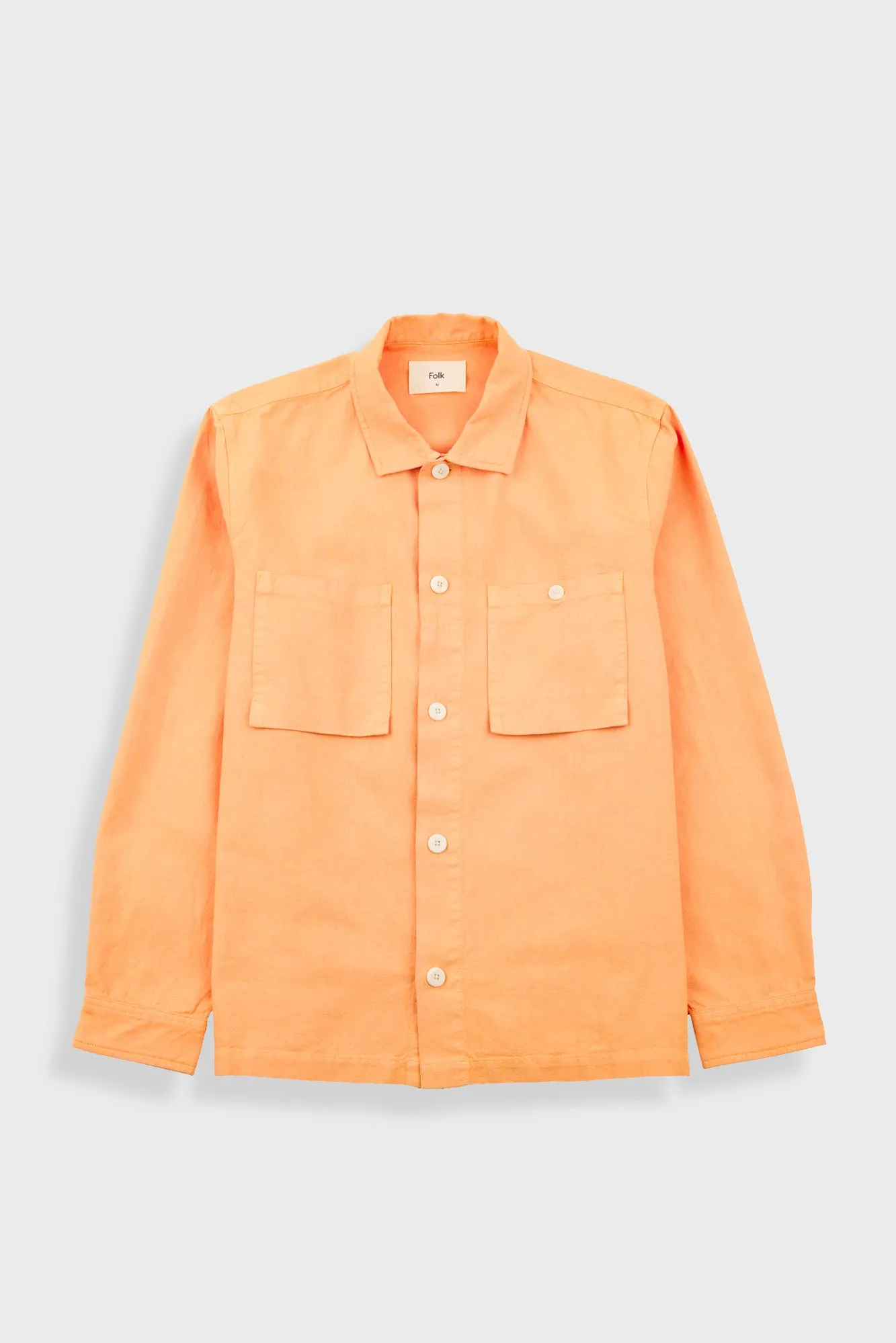 Patch Overshirt - Faded Orange Hemp Canvas sold by Folk