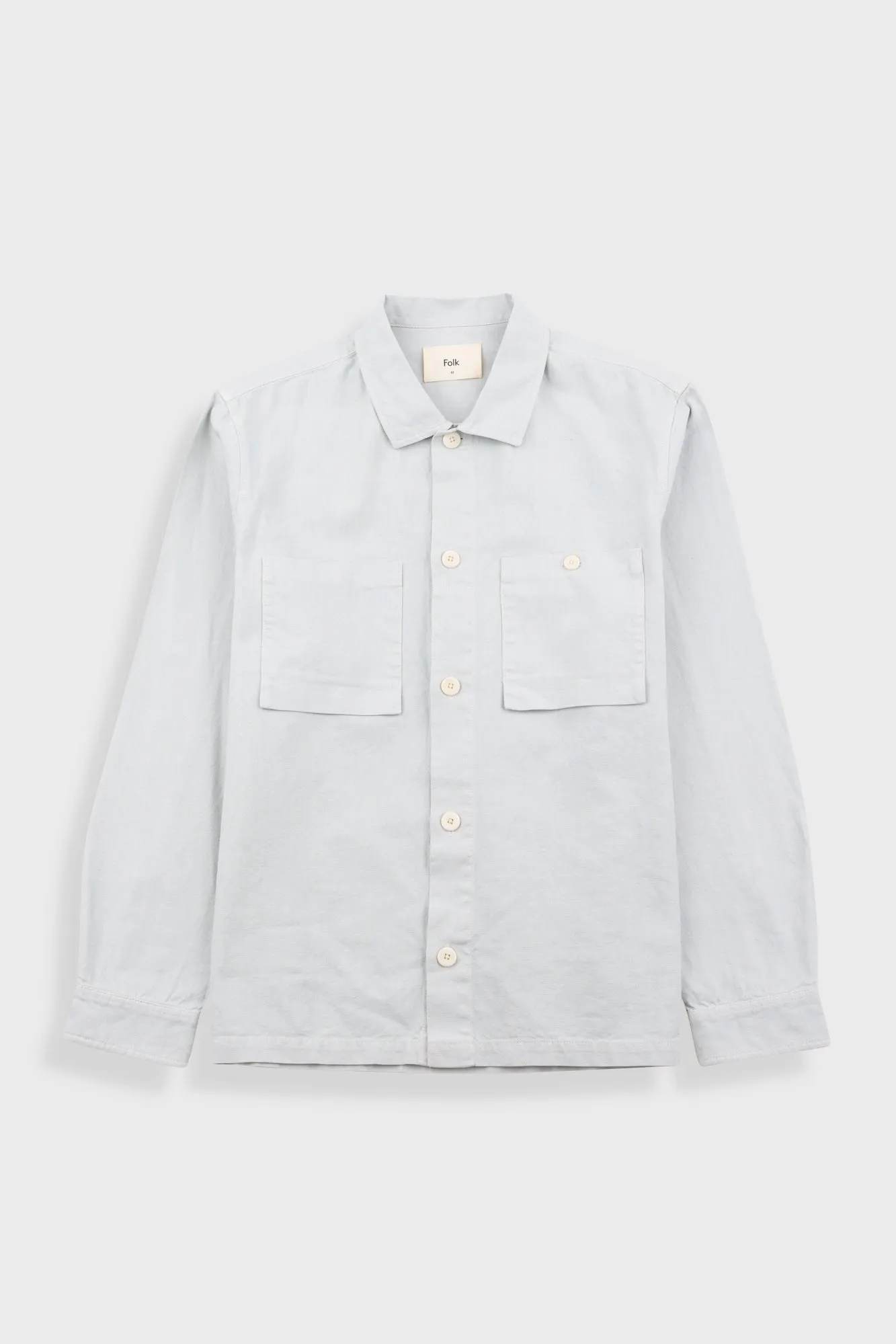 Patch Overshirt - Mineral Blue Hemp Canvas sold by Folk