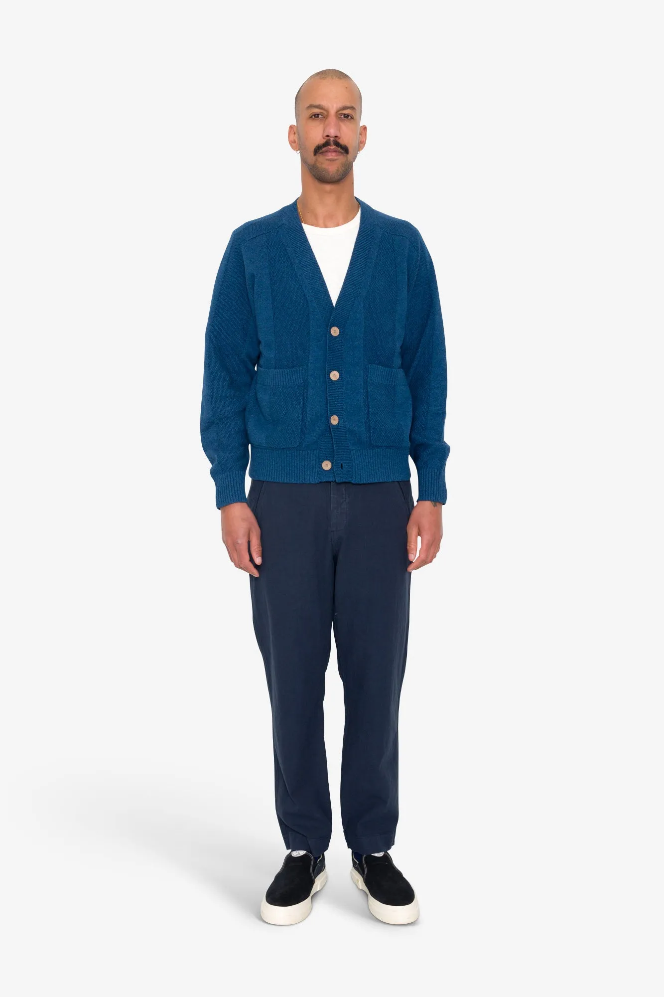 Saddle Cardigan - Navy Mix sold by Folk product image thumbnail 2