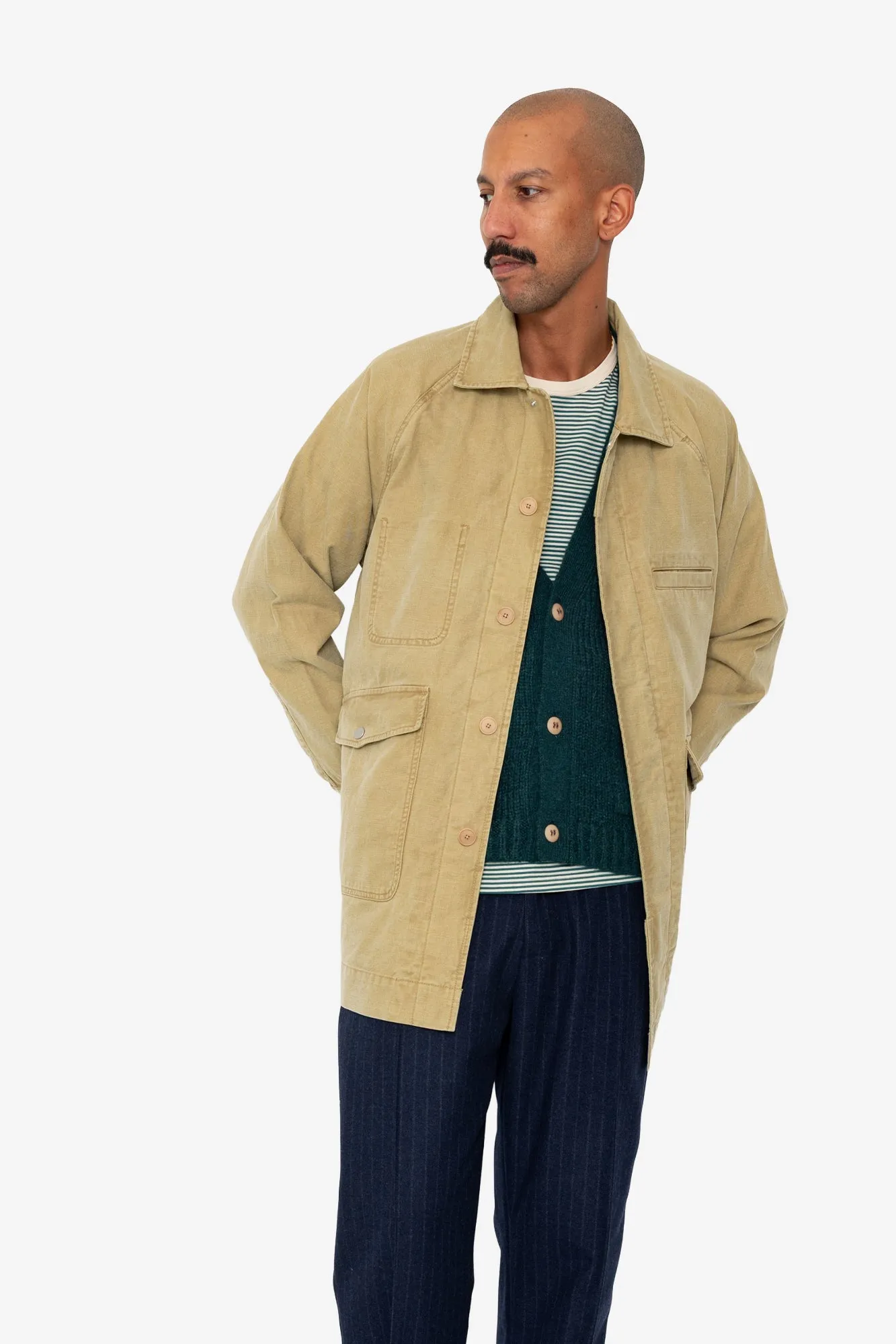 Detachable Liner Car Coat - Fossil Slub sold by Folk product image thumbnail 3