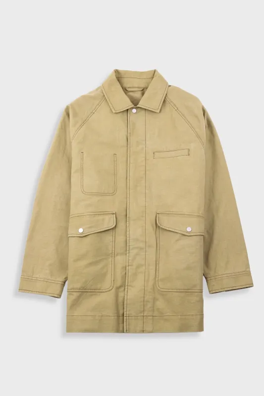 Detachable Liner Car Coat - Fossil Slub sold by Folk