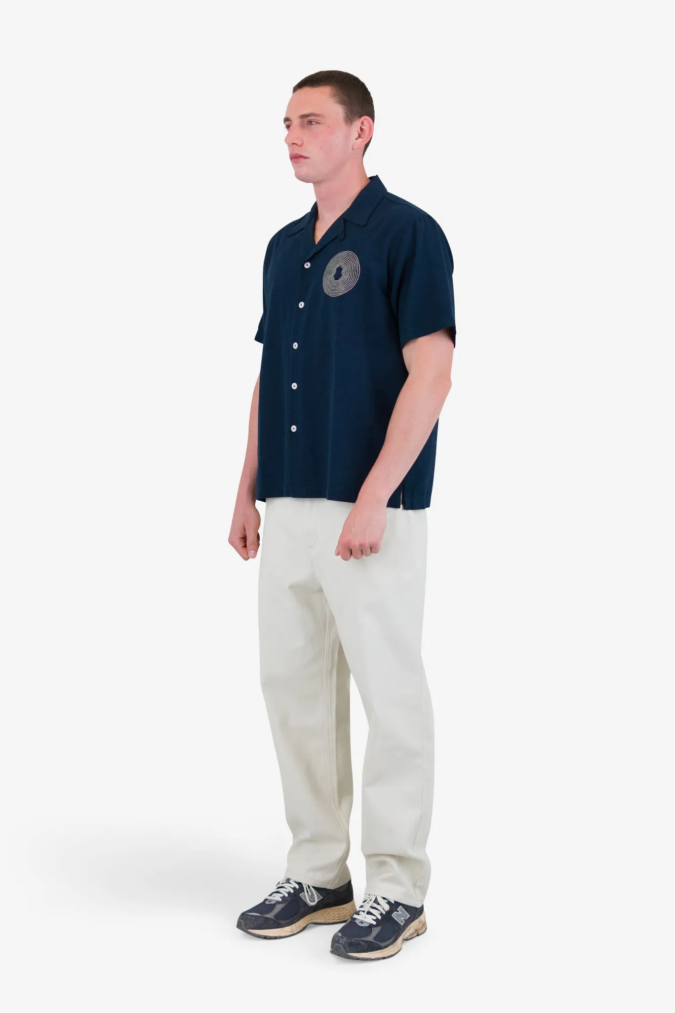 Relaxed Soft Collar Shirt - Navy sold by Folk product image thumbnail 3