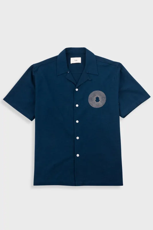 Relaxed Soft Collar Shirt - Navy sold by Folk