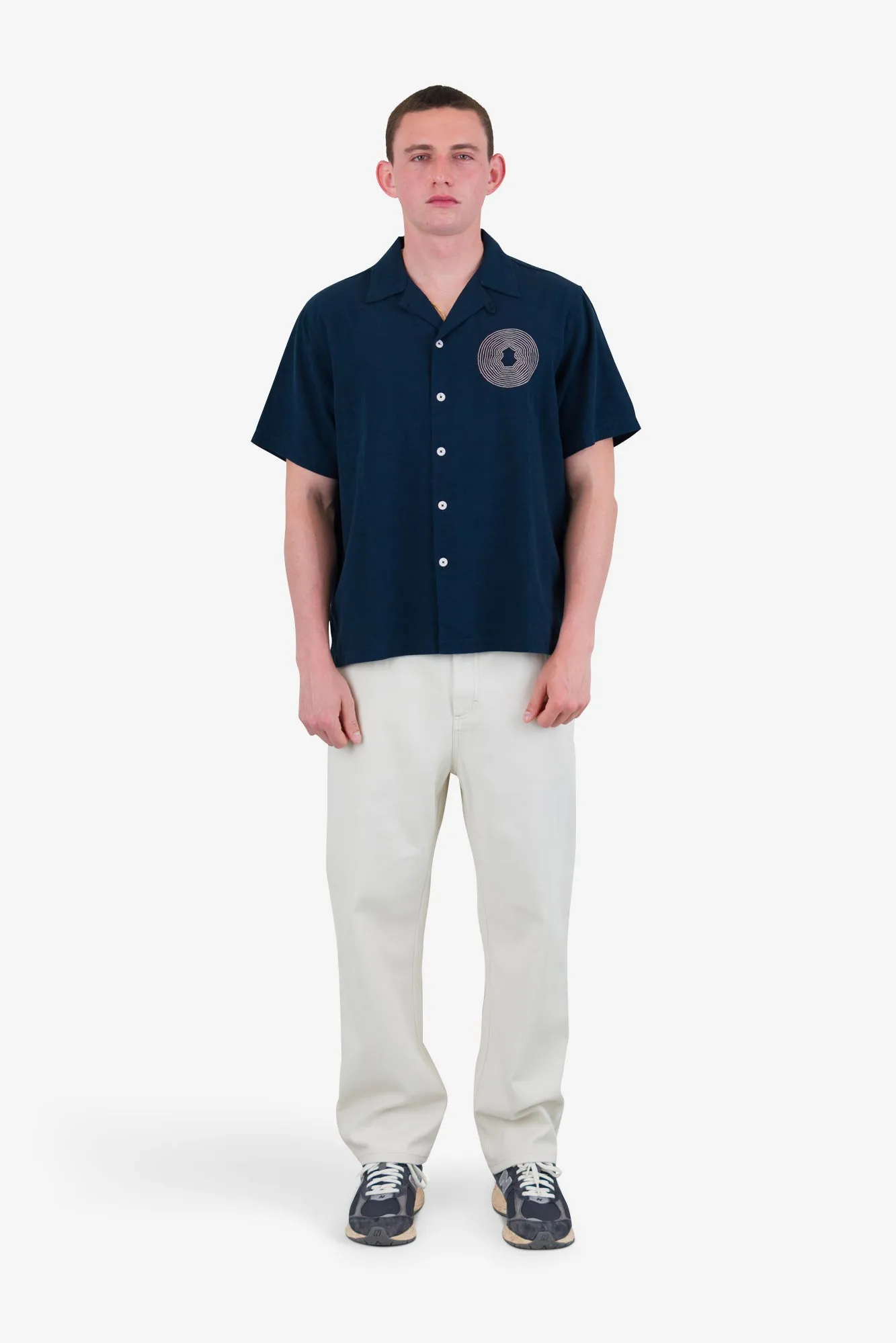 Relaxed Soft Collar Shirt - Navy sold by Folk product image thumbnail 2