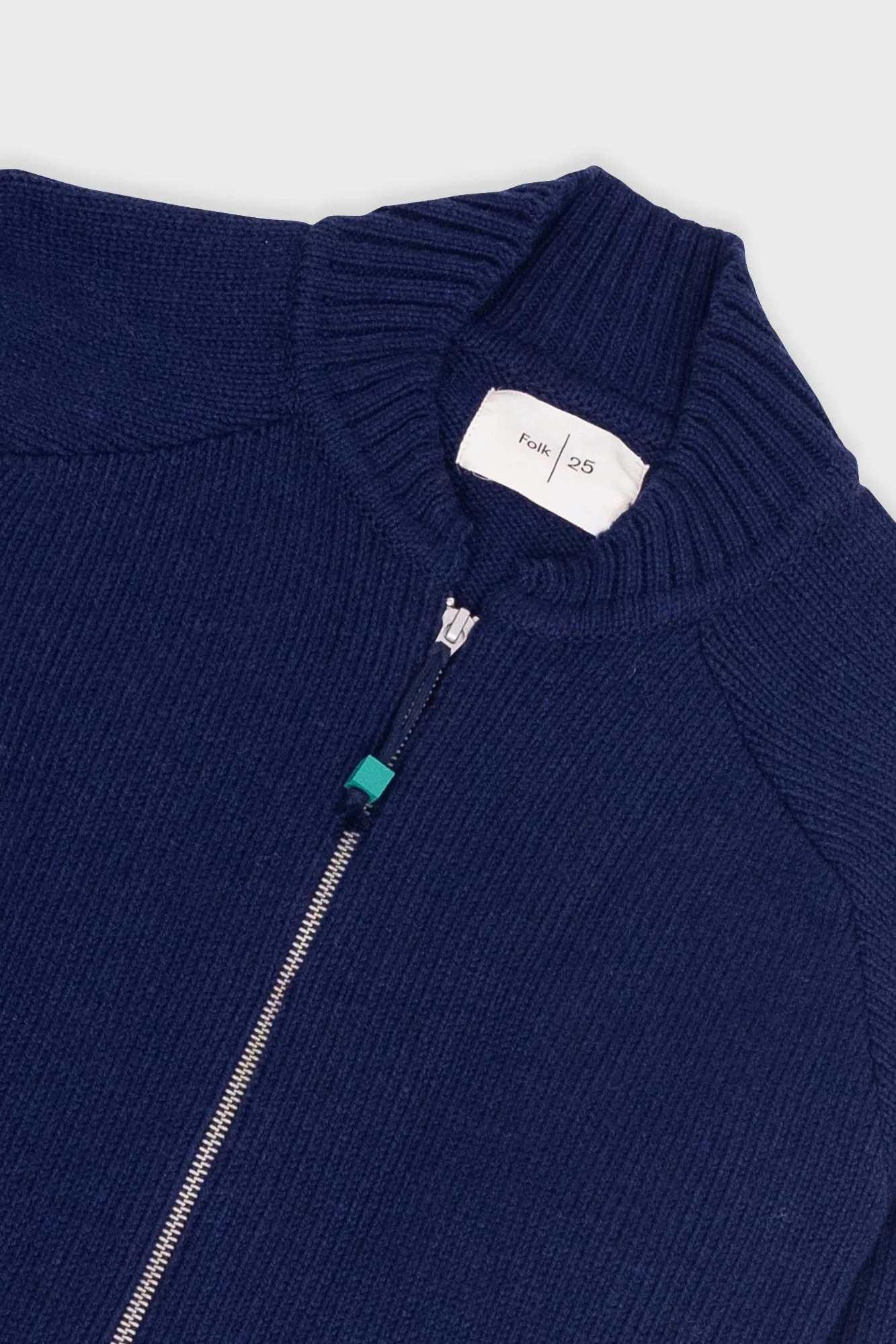 Pointelle Knit Bomber - Navy Melange sold by Folk product image thumbnail 5