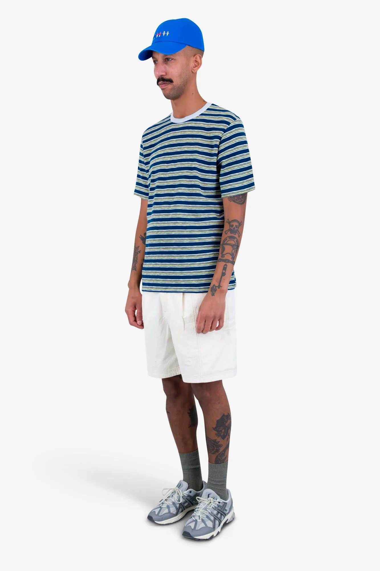 Short Sleeve Multistripe T-Shirt - Deep Blue Mix sold by Folk product image thumbnail 3