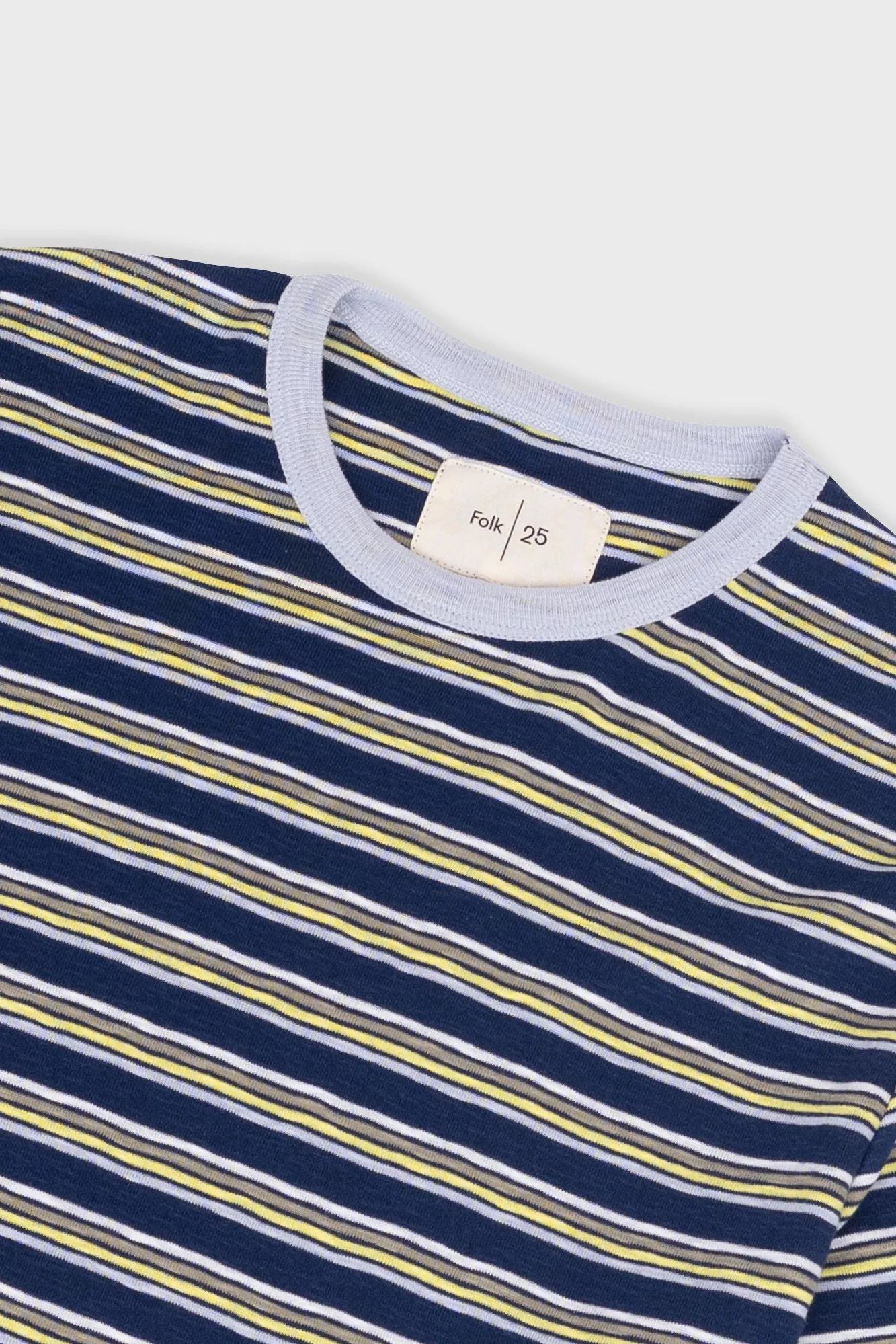 Short Sleeve Multistripe T-Shirt - Deep Blue Mix sold by Folk product image thumbnail 5