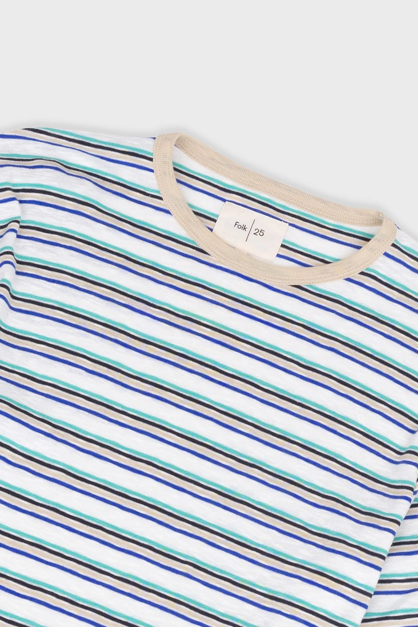 Short Sleeve Multistripe T-Shirt - Ecru Mix sold by Folk product image thumbnail 5