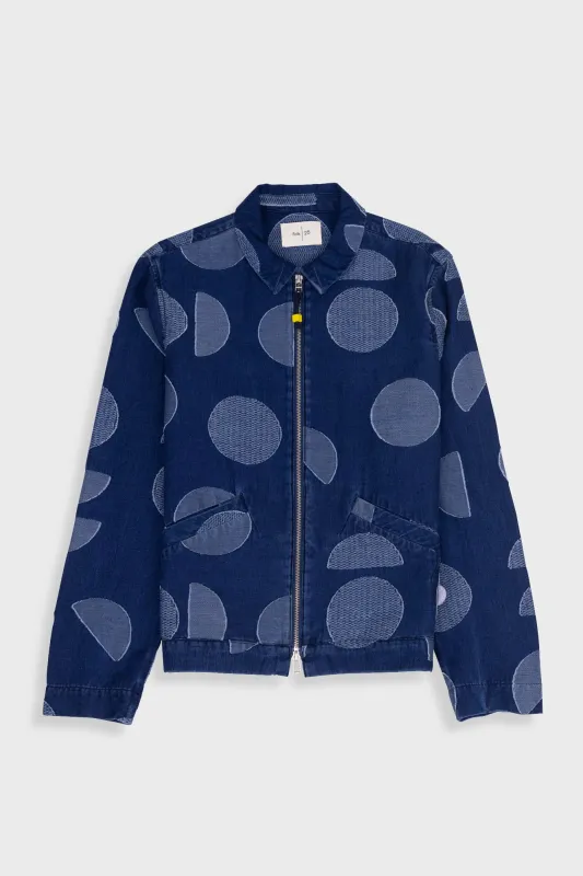 Signal Blouson - Indigo Circle Jacquard made by Folk