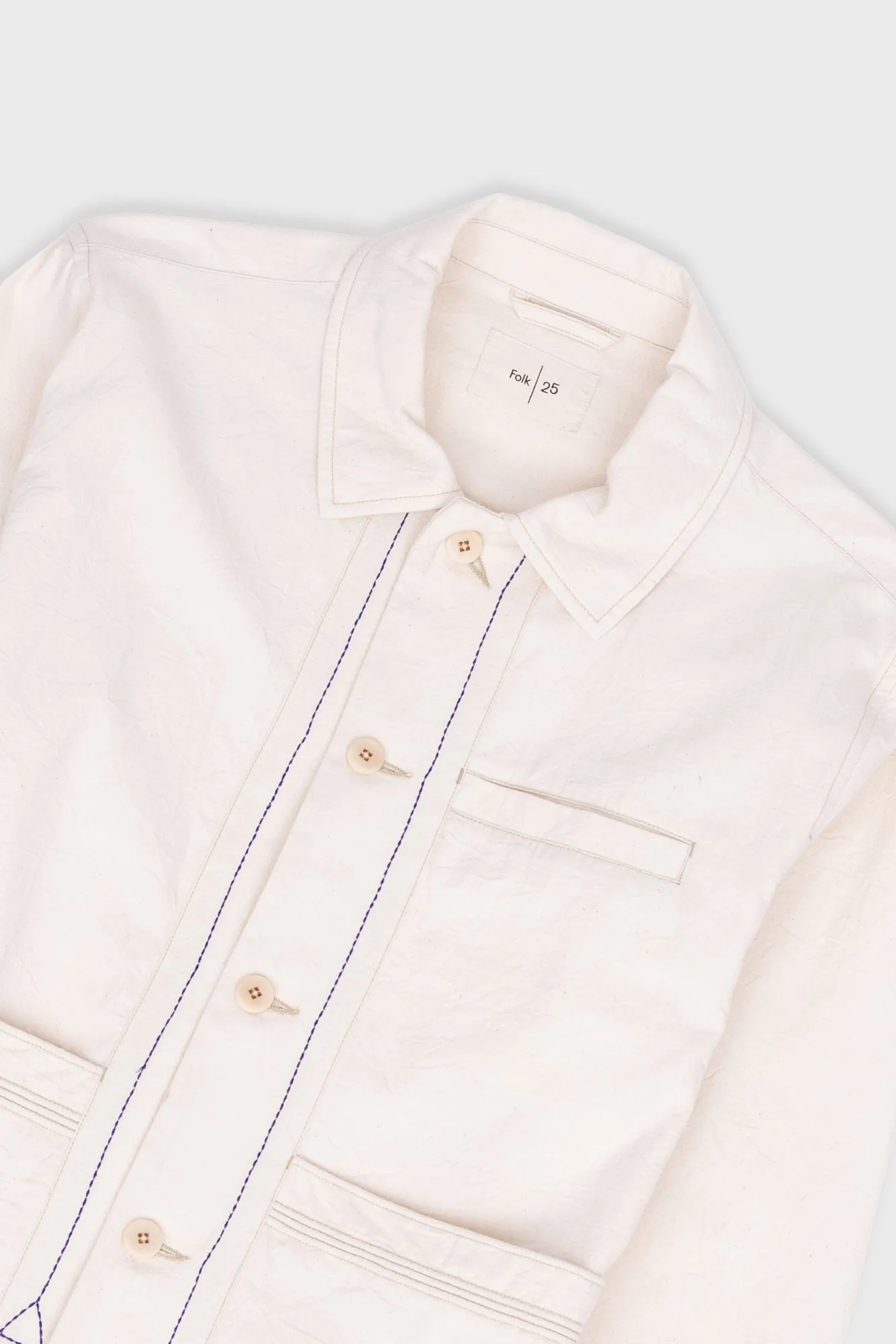 Lunar Jacket - Ecru Crinkle Canvas sold by Folk product image thumbnail 5