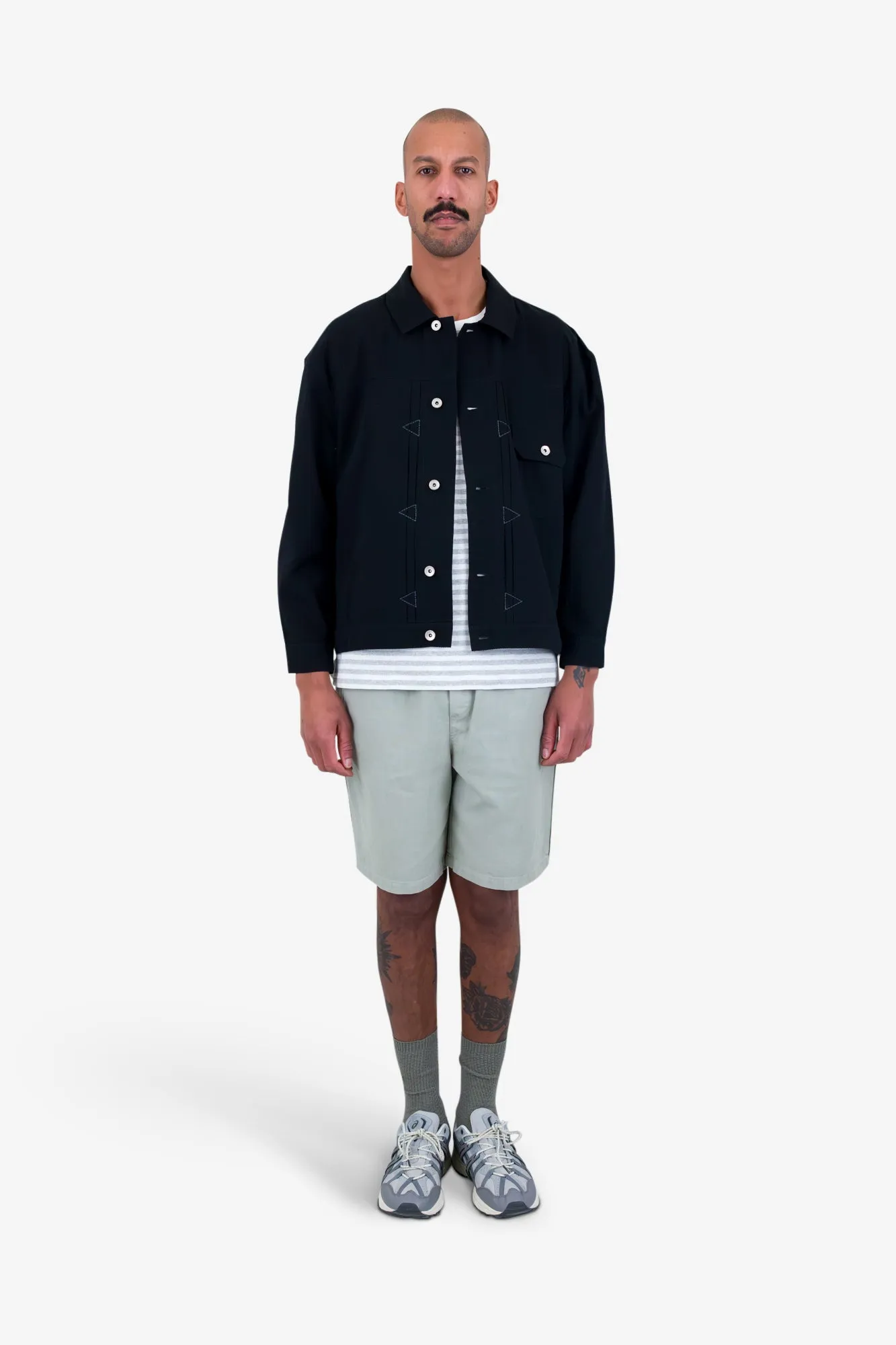 Trucker Jacket - Black Seersucker sold by Folk product image thumbnail 2