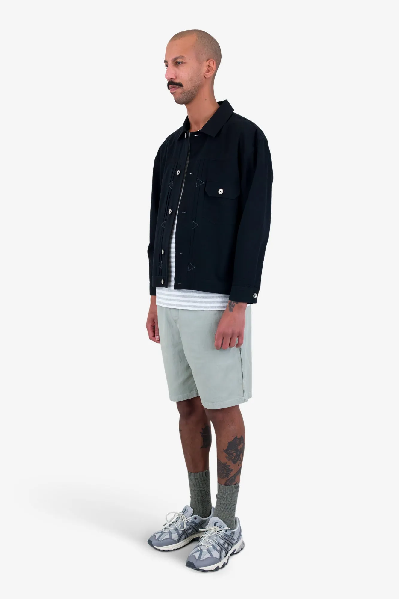 Trucker Jacket - Black Seersucker sold by Folk product image thumbnail 3