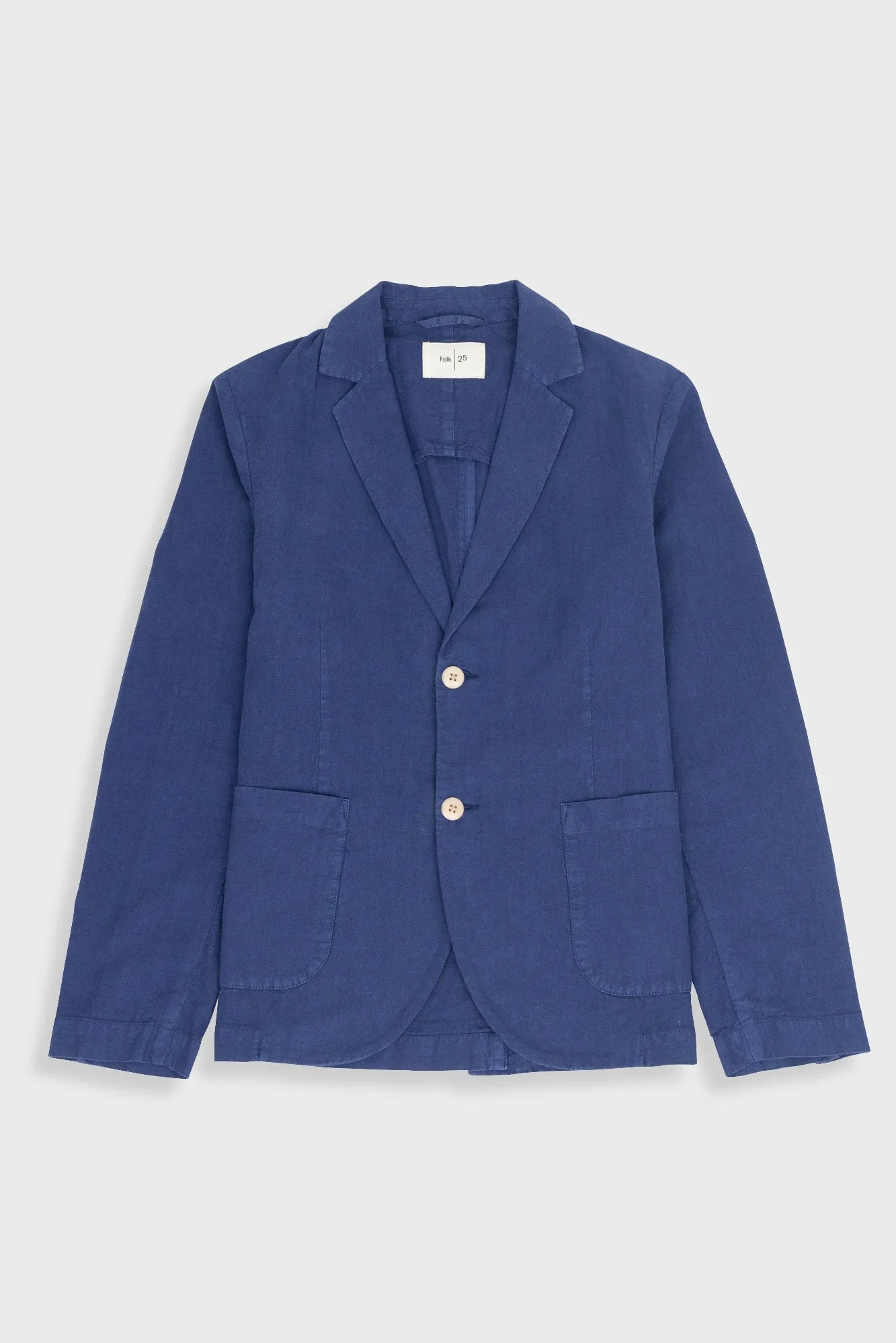 Cotton Linen Blazer - Deep Blue sold by Folk