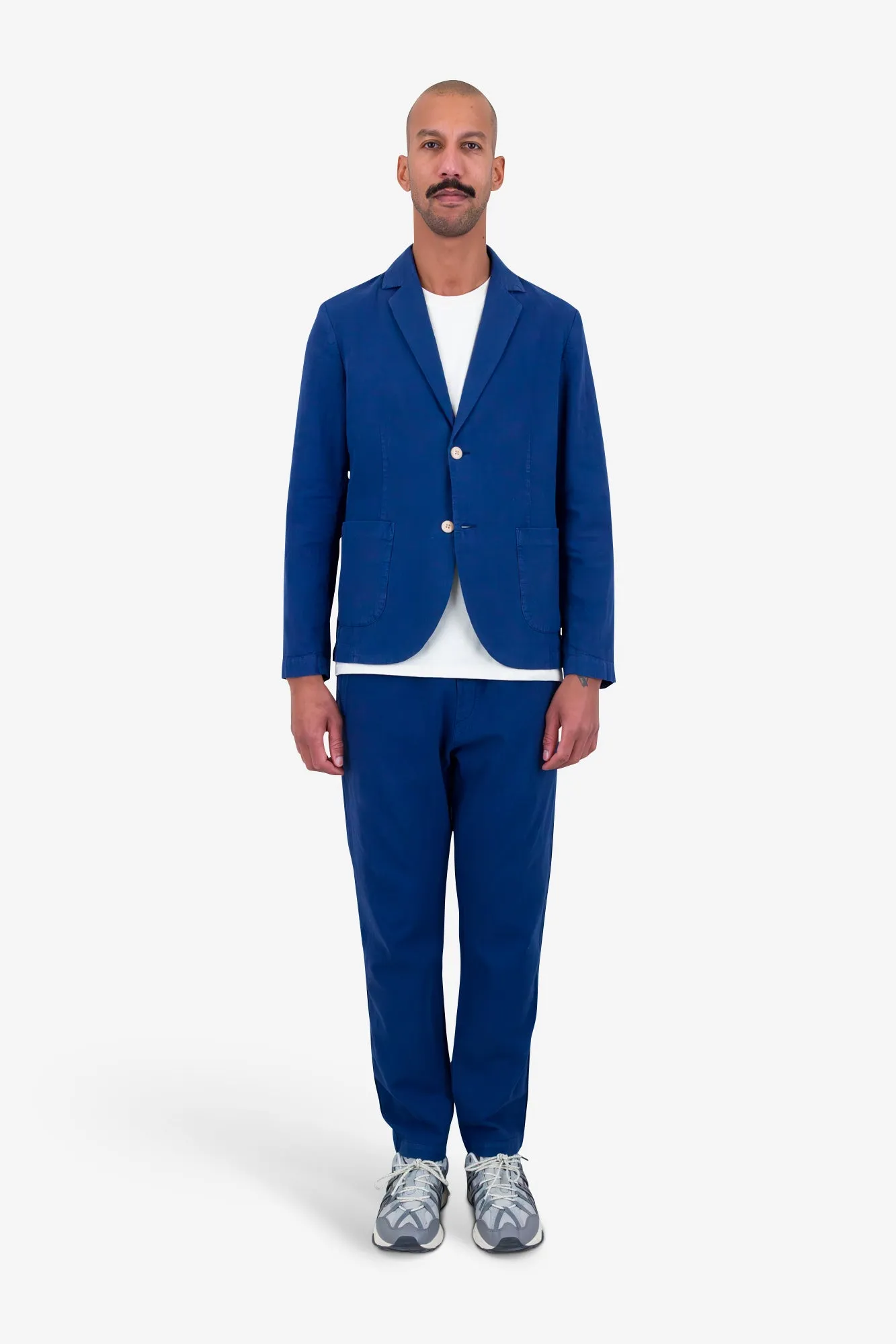 Cotton Linen Blazer - Deep Blue sold by Folk product image thumbnail 2