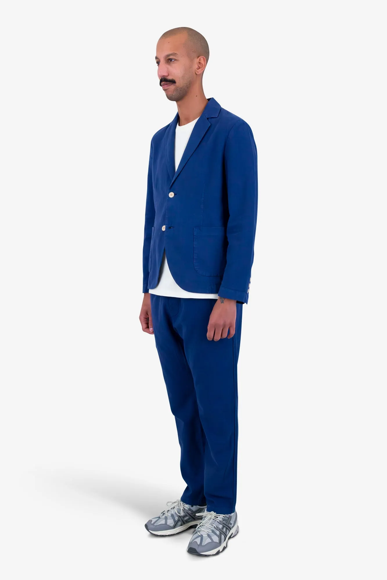 Cotton Linen Blazer - Deep Blue sold by Folk product image thumbnail 3