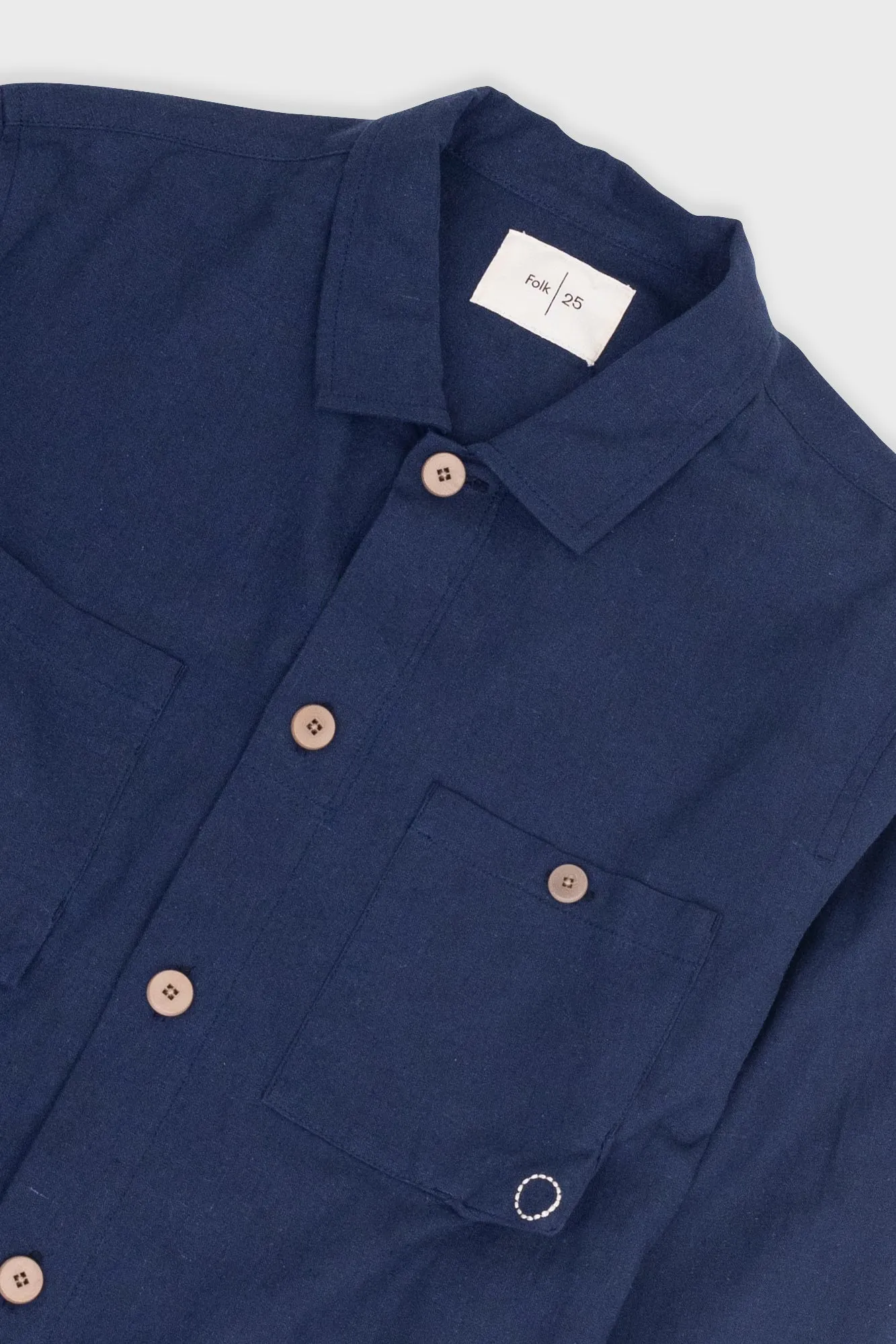 Anniversary Patch Overshirt - Navy Linen sold by Folk product image thumbnail 3