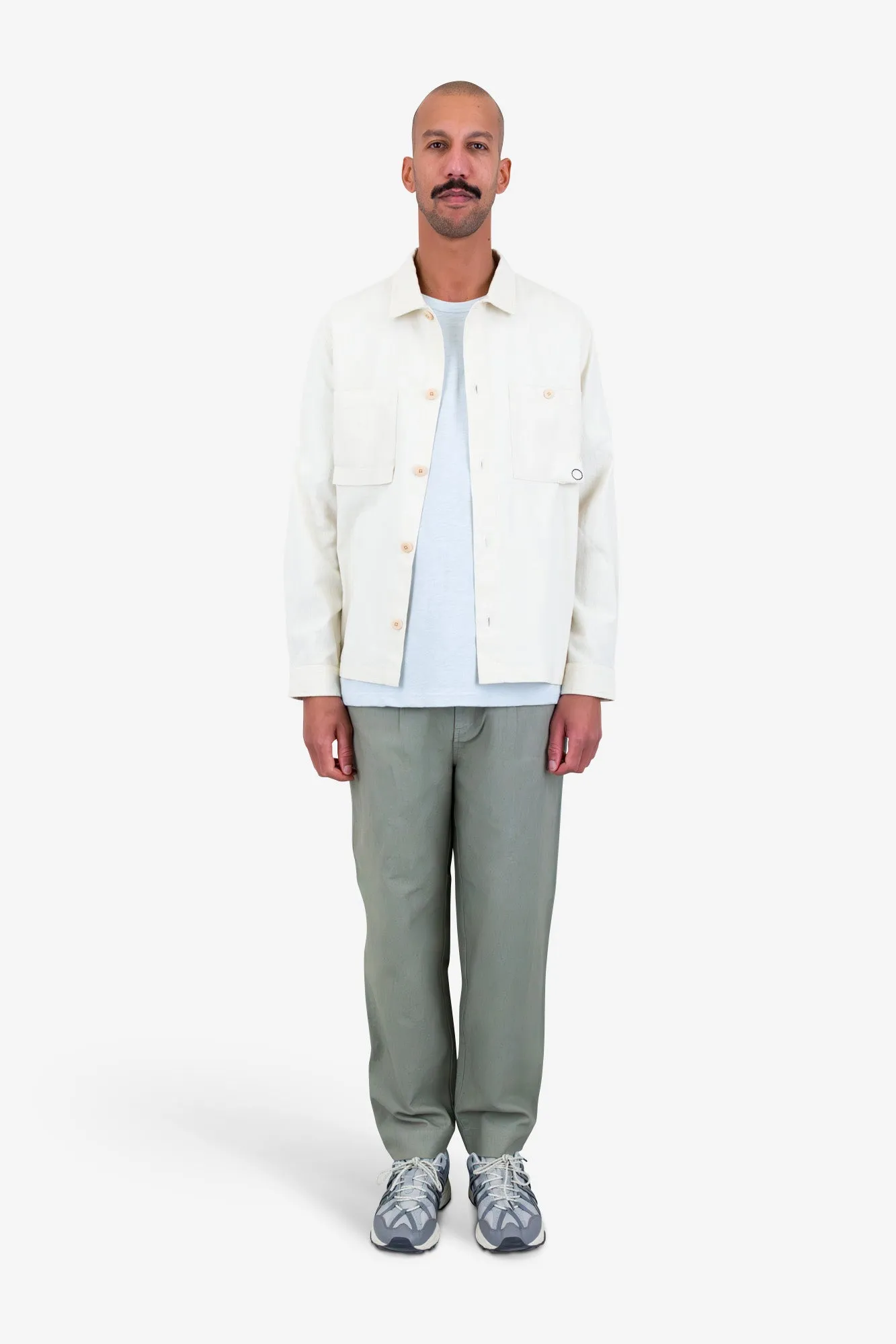 Anniversary Patch Overshirt - Stone Linen sold by Folk product image thumbnail 2