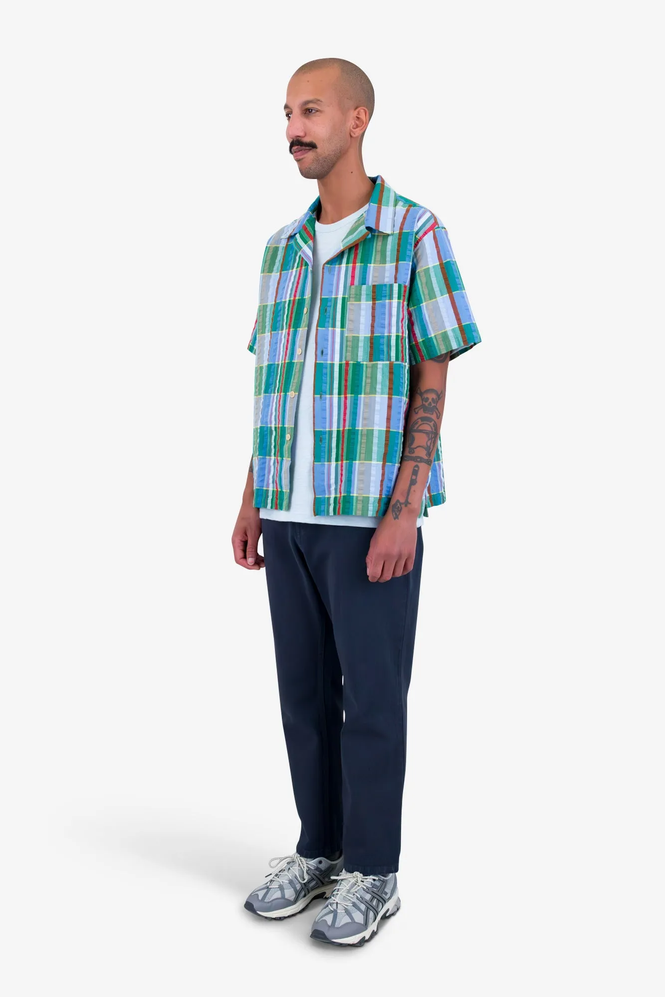 Relaxed Soft Collar Shirt - Multicolour Check sold by Folk product image thumbnail 3