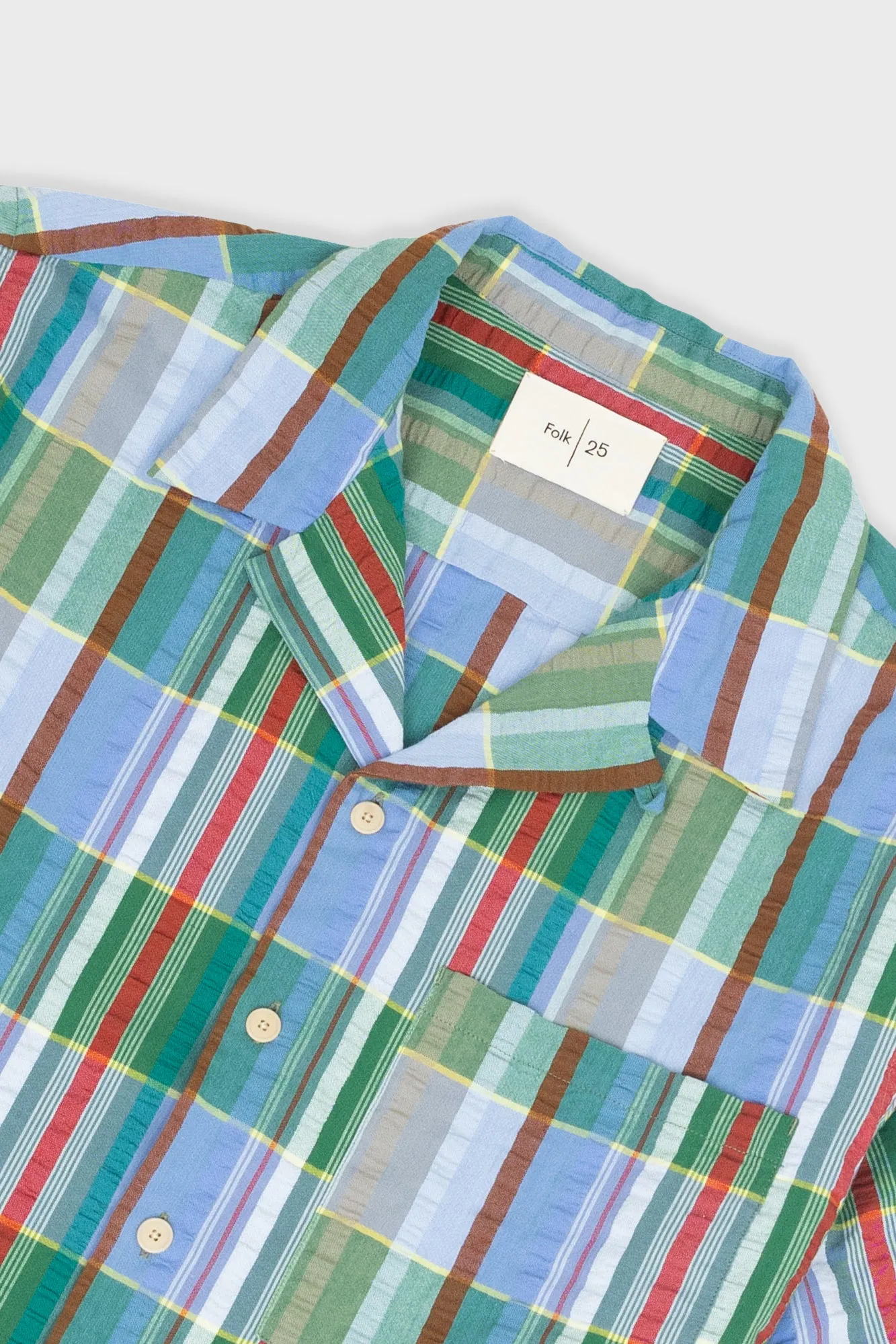 Relaxed Soft Collar Shirt - Multicolour Check sold by Folk product image thumbnail 5