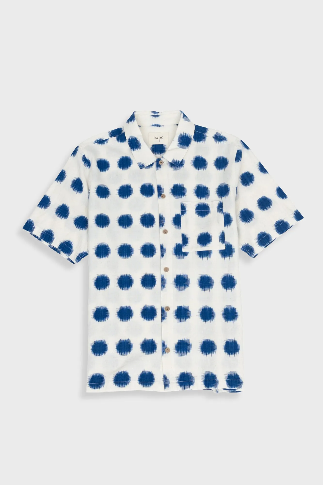 Gabe Shirt - Ecru Ikat sold by Folk