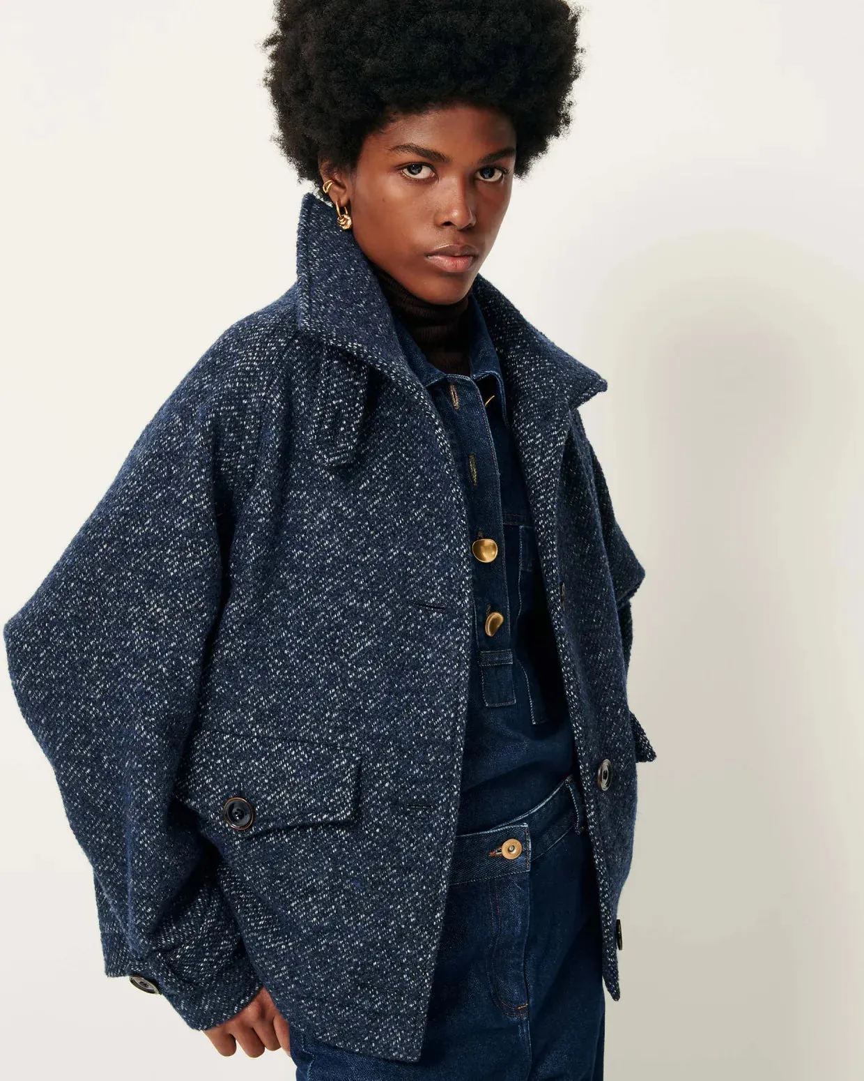 Sessun | Lee Valley Coat - Denim Wool sold by Folk product image thumbnail 3