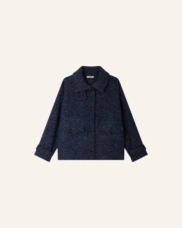 Sessun | Lee Valley Coat - Denim Wool sold by Folk