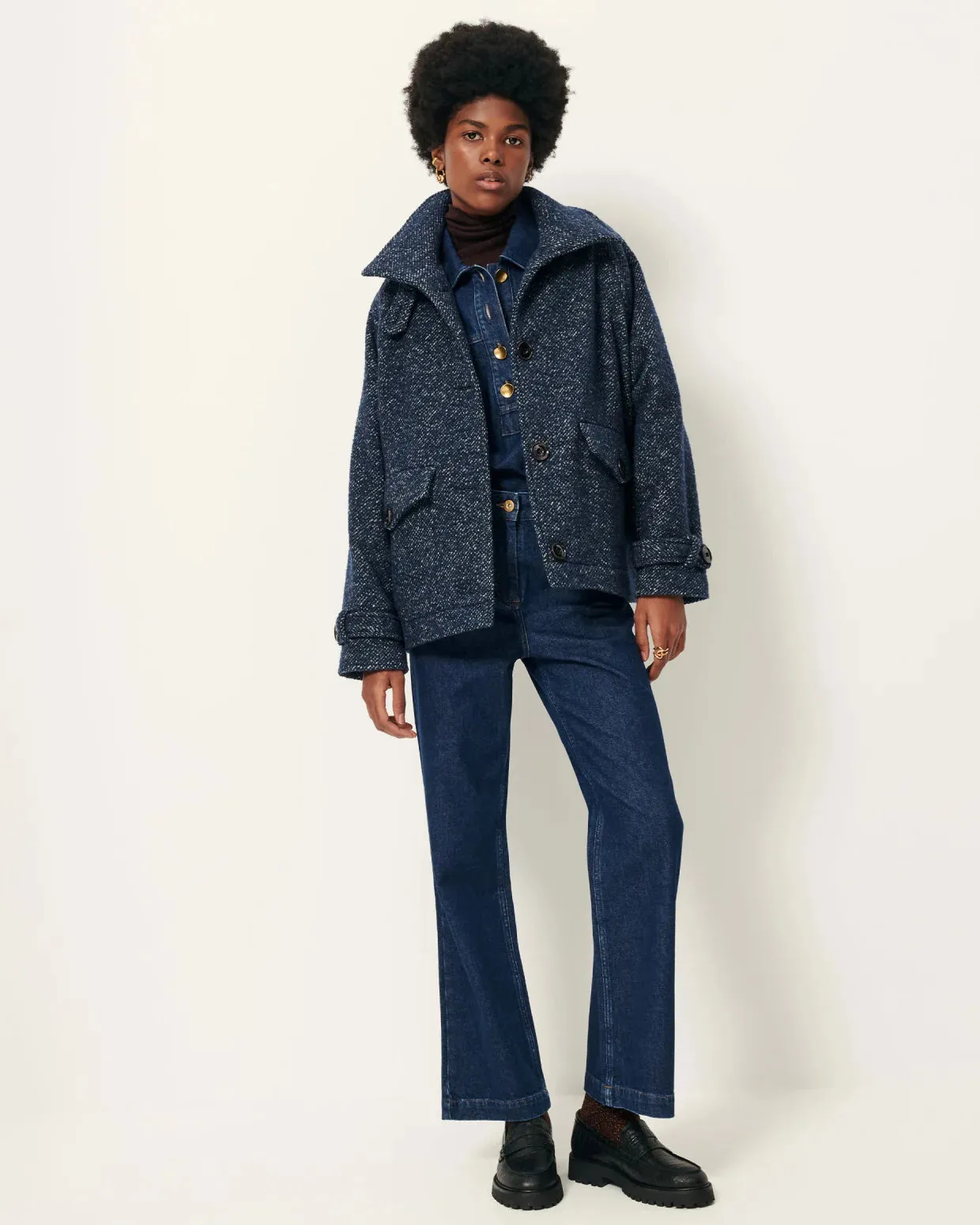 Sessun | Lee Valley Coat - Denim Wool sold by Folk product image thumbnail 2