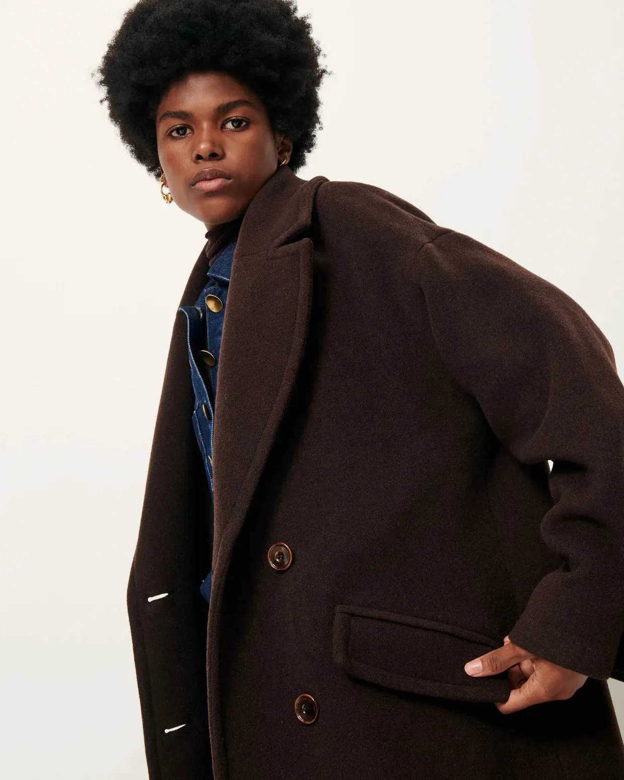 Sessun | Mia Coat - Coffee sold by Folk product image thumbnail 2