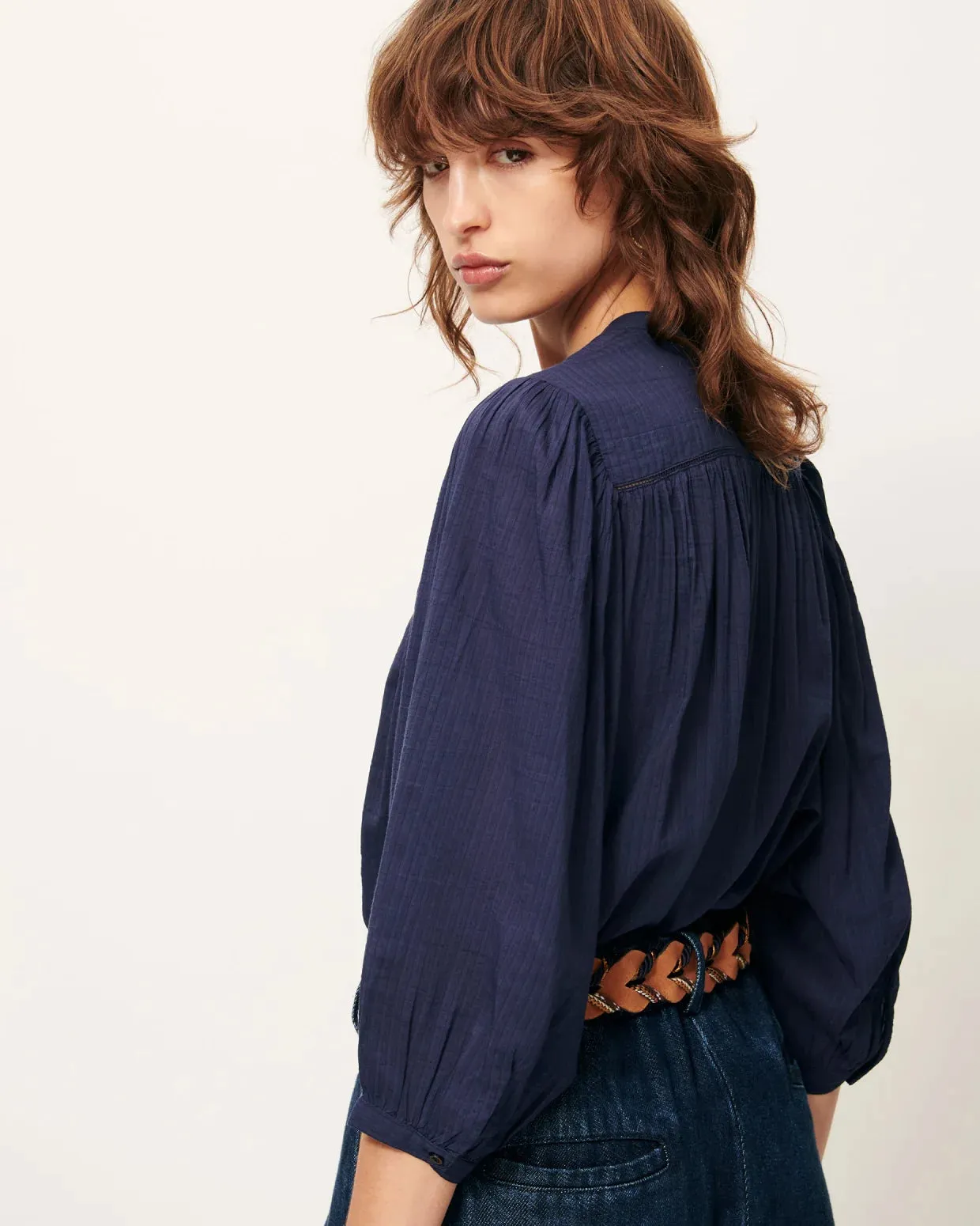 Sessun | Savi Blouse - Indigo sold by Folk product image thumbnail 3