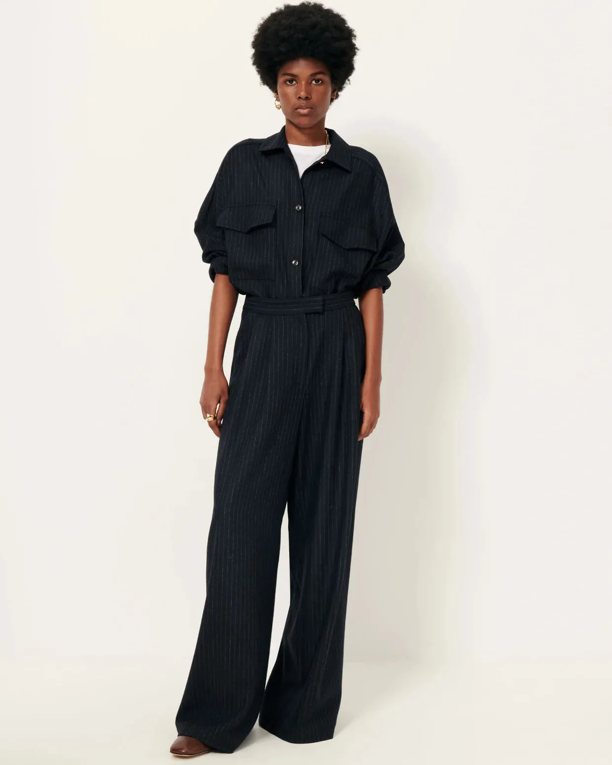 Sessun | Wiltonia Shirt - Navy Sand sold by Folk product image thumbnail 4