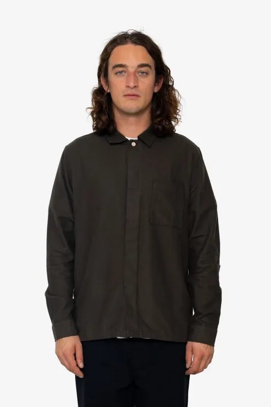 Treng Flannel Shirt - Dark Khaki sold by Folk
